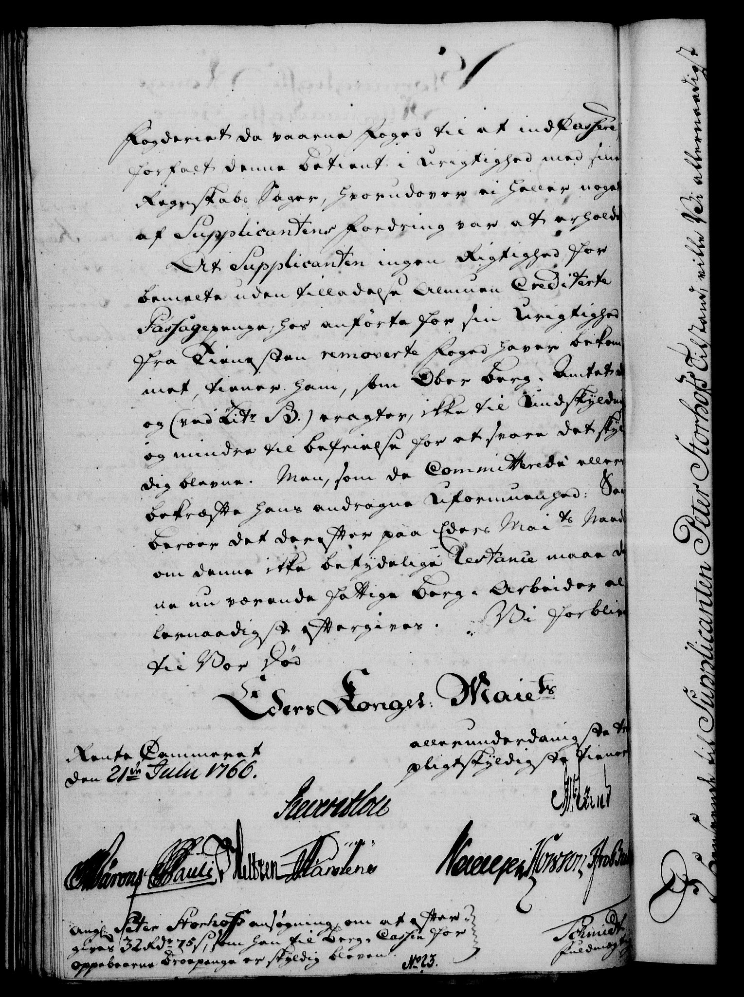 Rentekammeret, Kammerkanselliet, AV/RA-EA-3111/G/Gf/Gfa/L0048: Norsk relasjons- og resolusjonsprotokoll (merket RK 52.48), 1766, p. 287