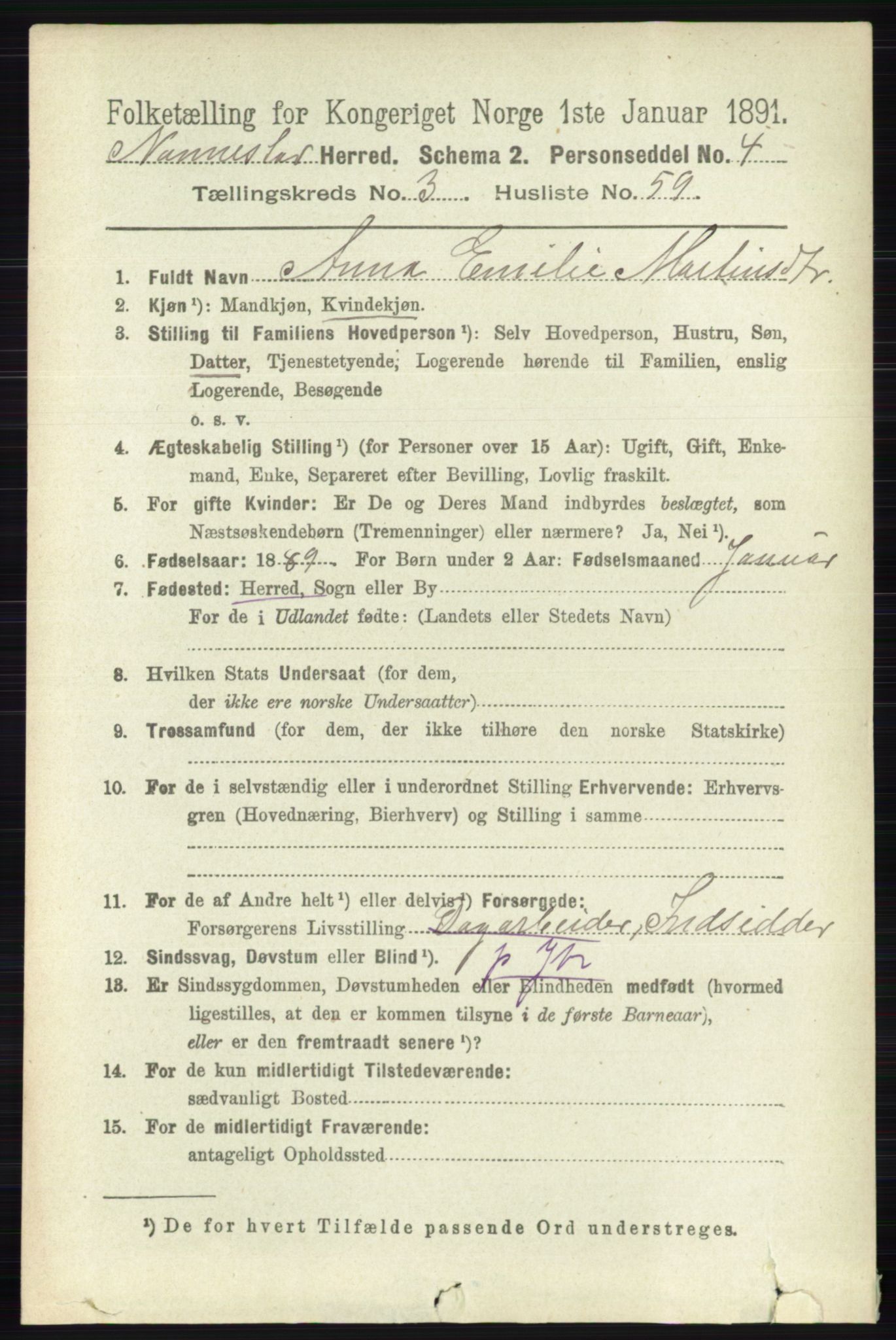 RA, 1891 census for 0238 Nannestad, 1891, p. 1814