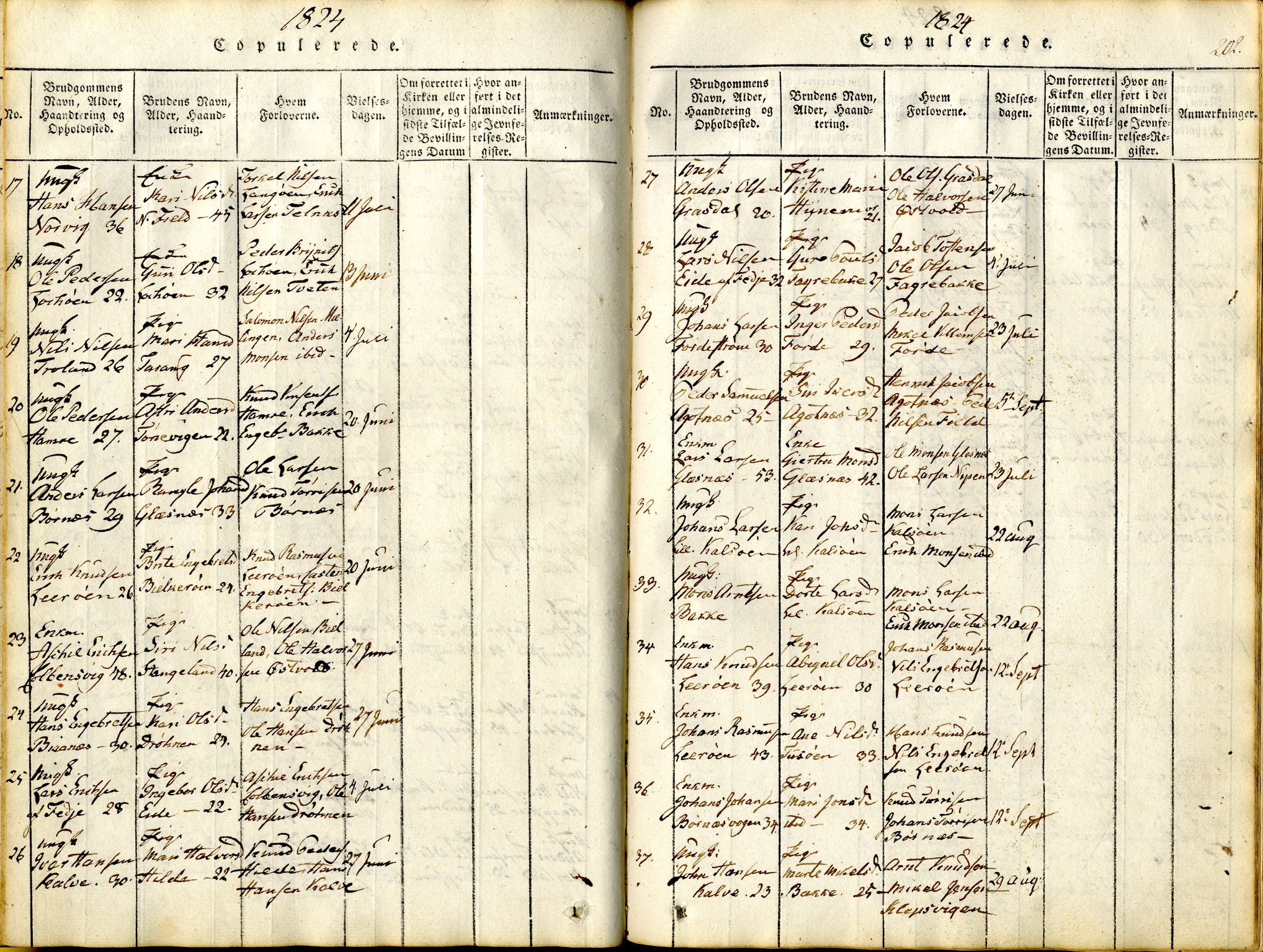 Sund sokneprestembete, AV/SAB-A-99930: Parish register (official) no. A 11, 1814-1825, p. 202