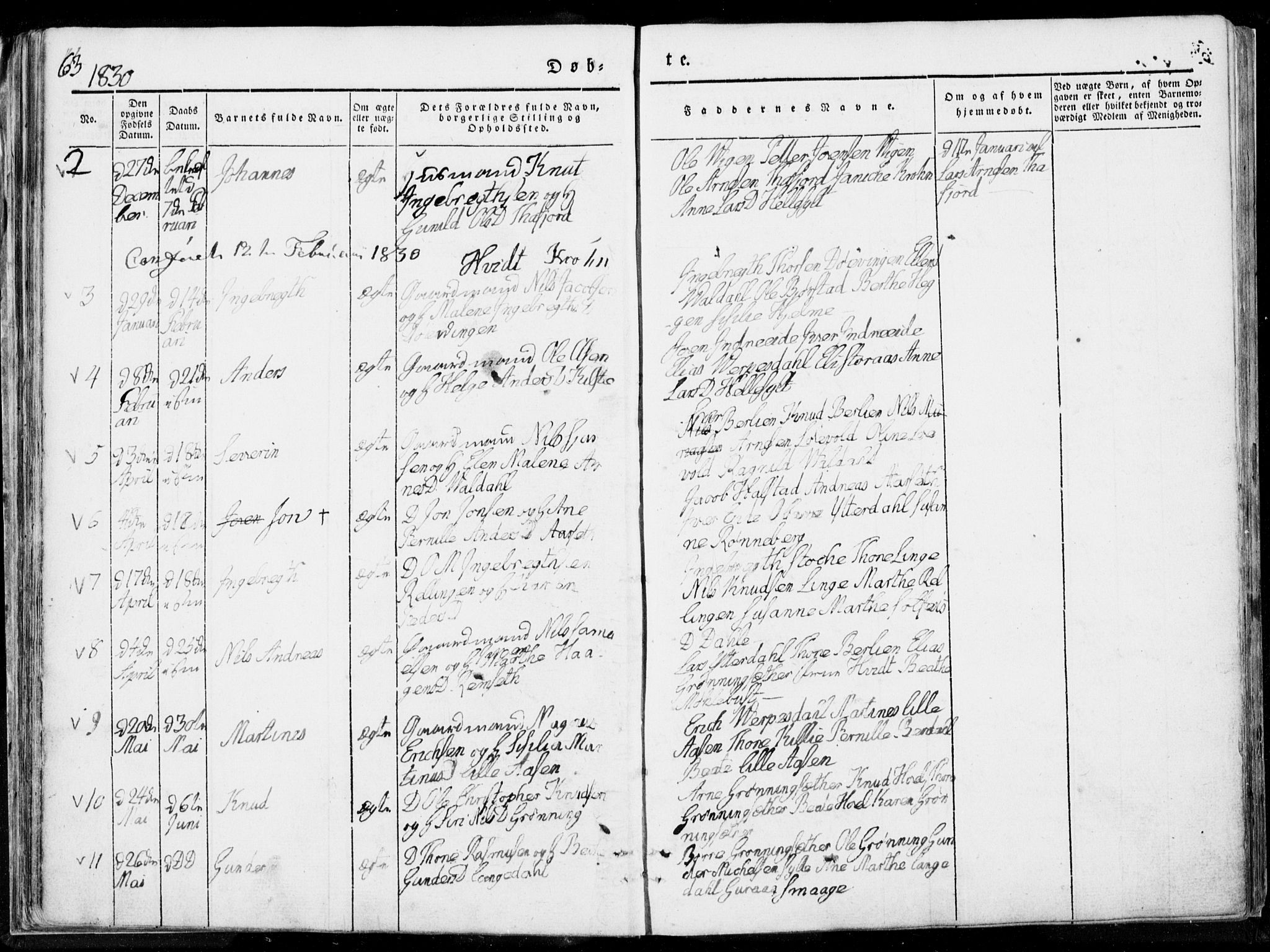 Ministerialprotokoller, klokkerbøker og fødselsregistre - Møre og Romsdal, AV/SAT-A-1454/519/L0247: Parish register (official) no. 519A06, 1827-1846, p. 63