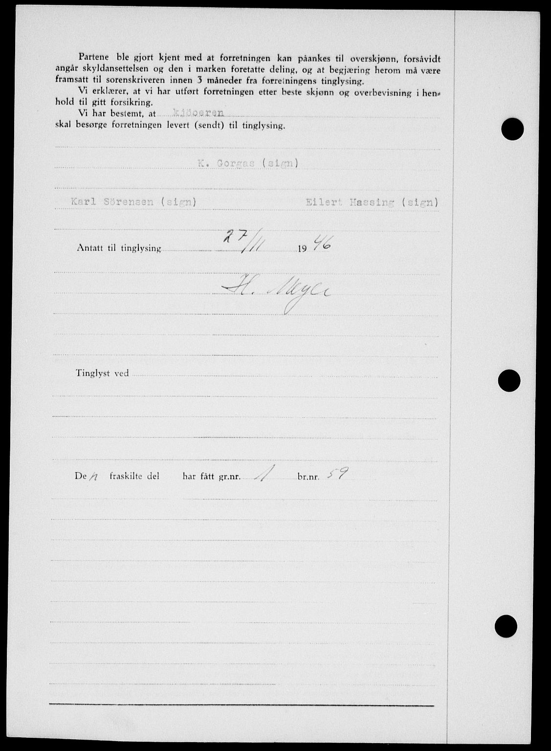 Onsøy sorenskriveri, SAO/A-10474/G/Ga/Gab/L0018: Mortgage book no. II A-18, 1946-1947, Diary no: : 3048/1946