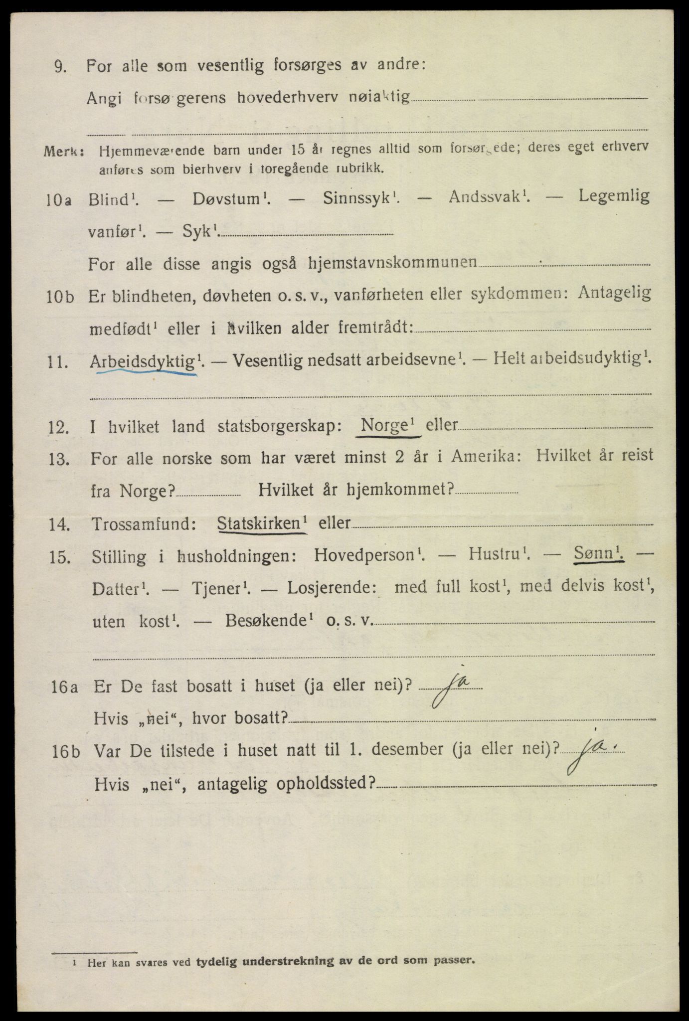 SAH, 1920 census for Elverum, 1920, p. 16945