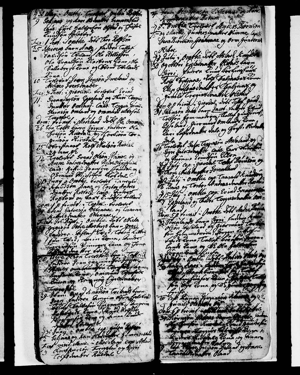 Åmli sokneprestkontor, AV/SAK-1111-0050/F/Fa/Fac/L0001: Parish register (official) no. A 1, 1711-1740, p. 160-161