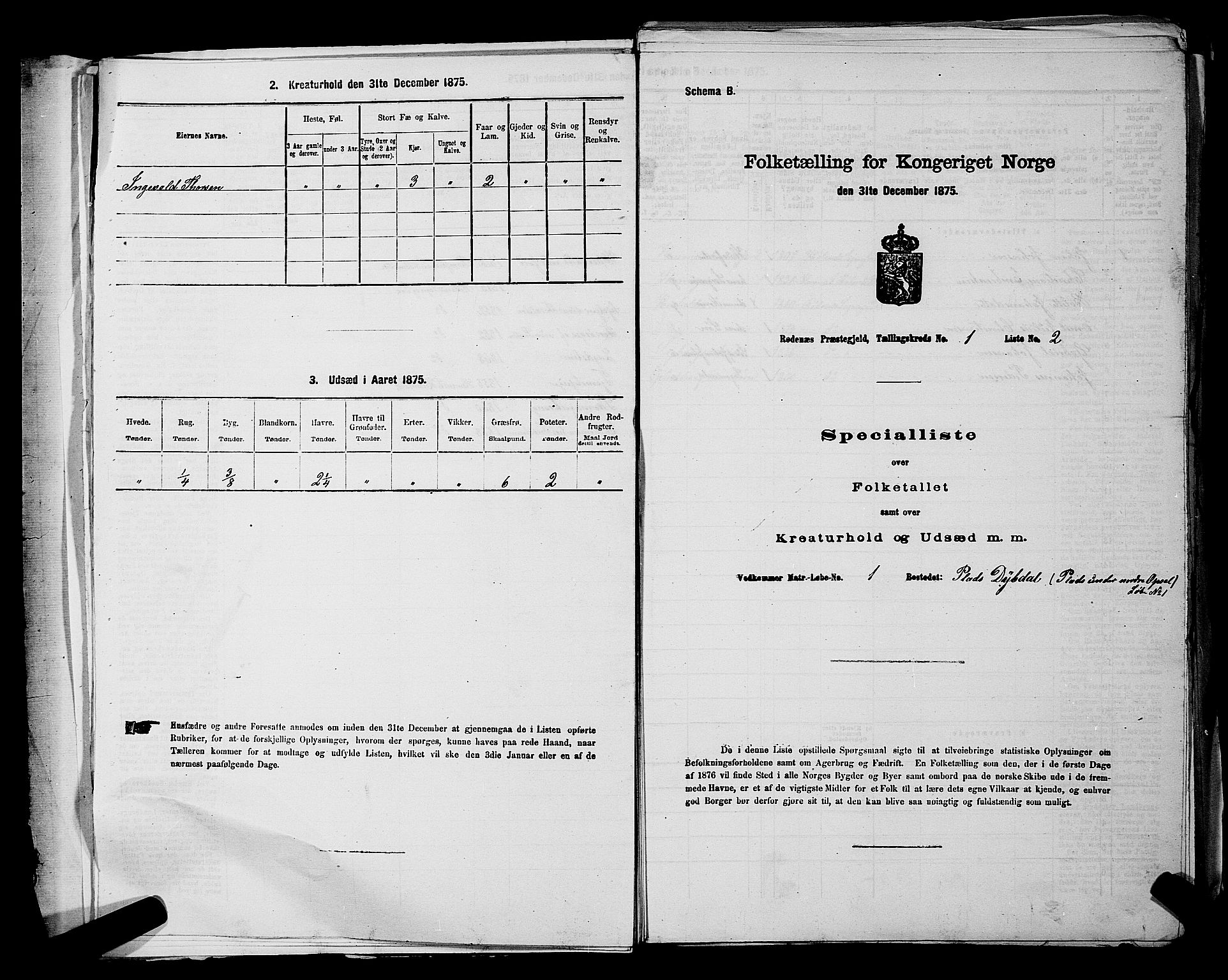 RA, 1875 census for 0120P Rødenes, 1875, p. 47