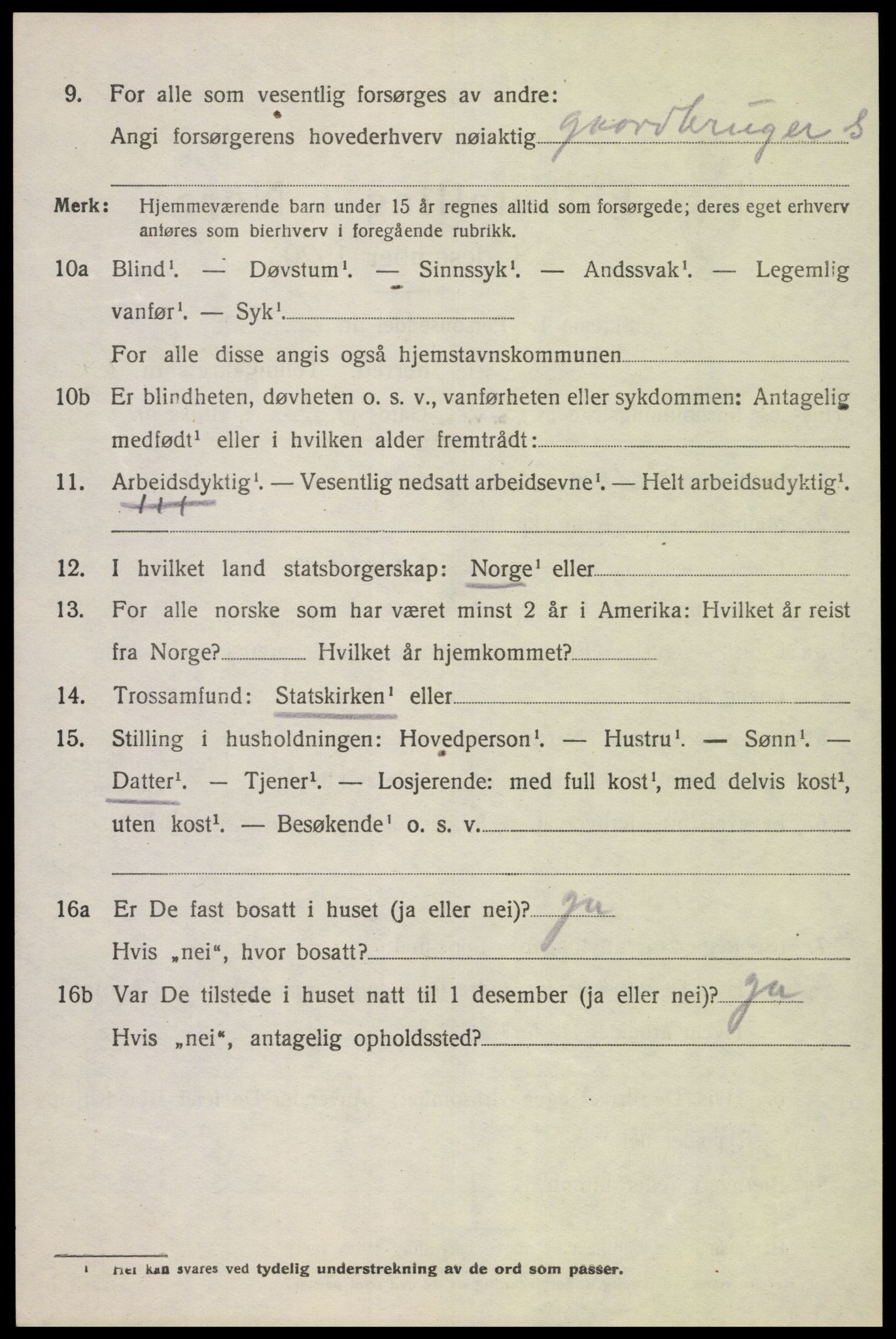 SAK, 1920 census for Lista, 1920, p. 12948