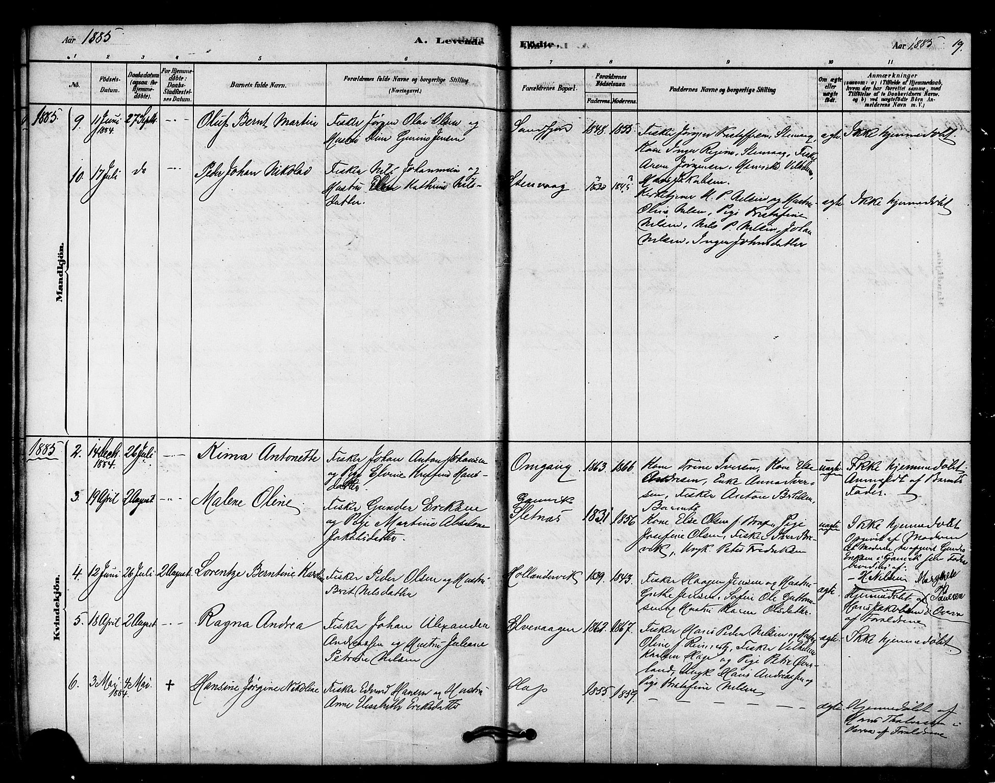 Tana sokneprestkontor, AV/SATØ-S-1334/H/Ha/L0003kirke: Parish register (official) no. 3, 1878-1892, p. 19