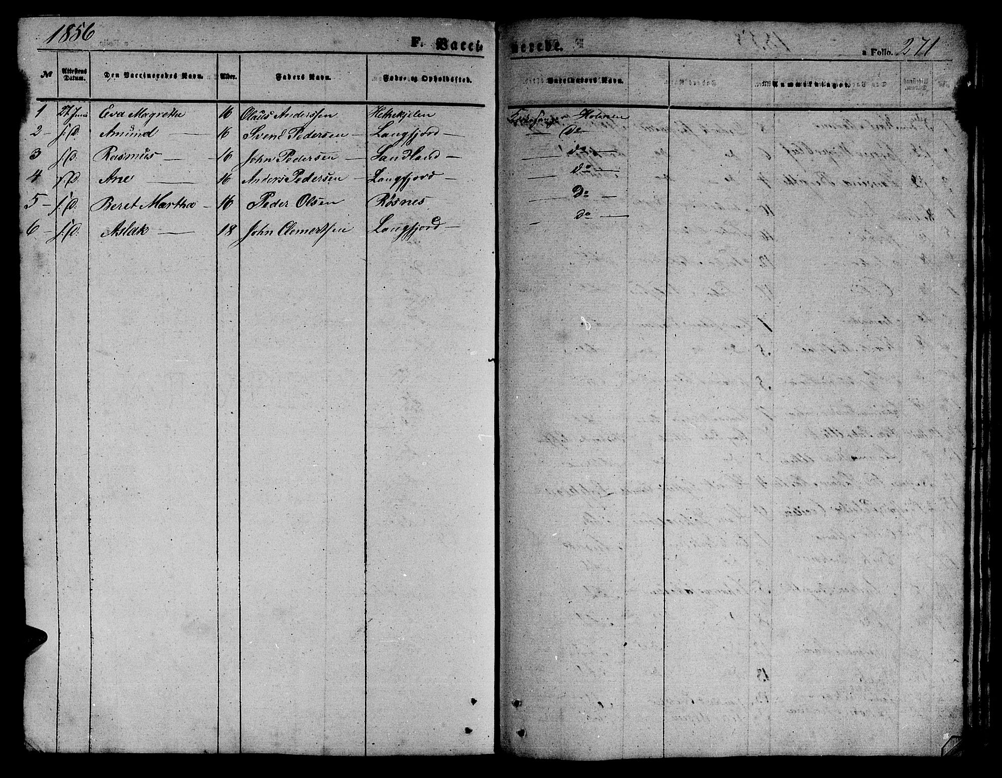 Loppa sokneprestkontor, SATØ/S-1339/H/Hb/L0002klokker: Parish register (copy) no. 2, 1850-1880, p. 271