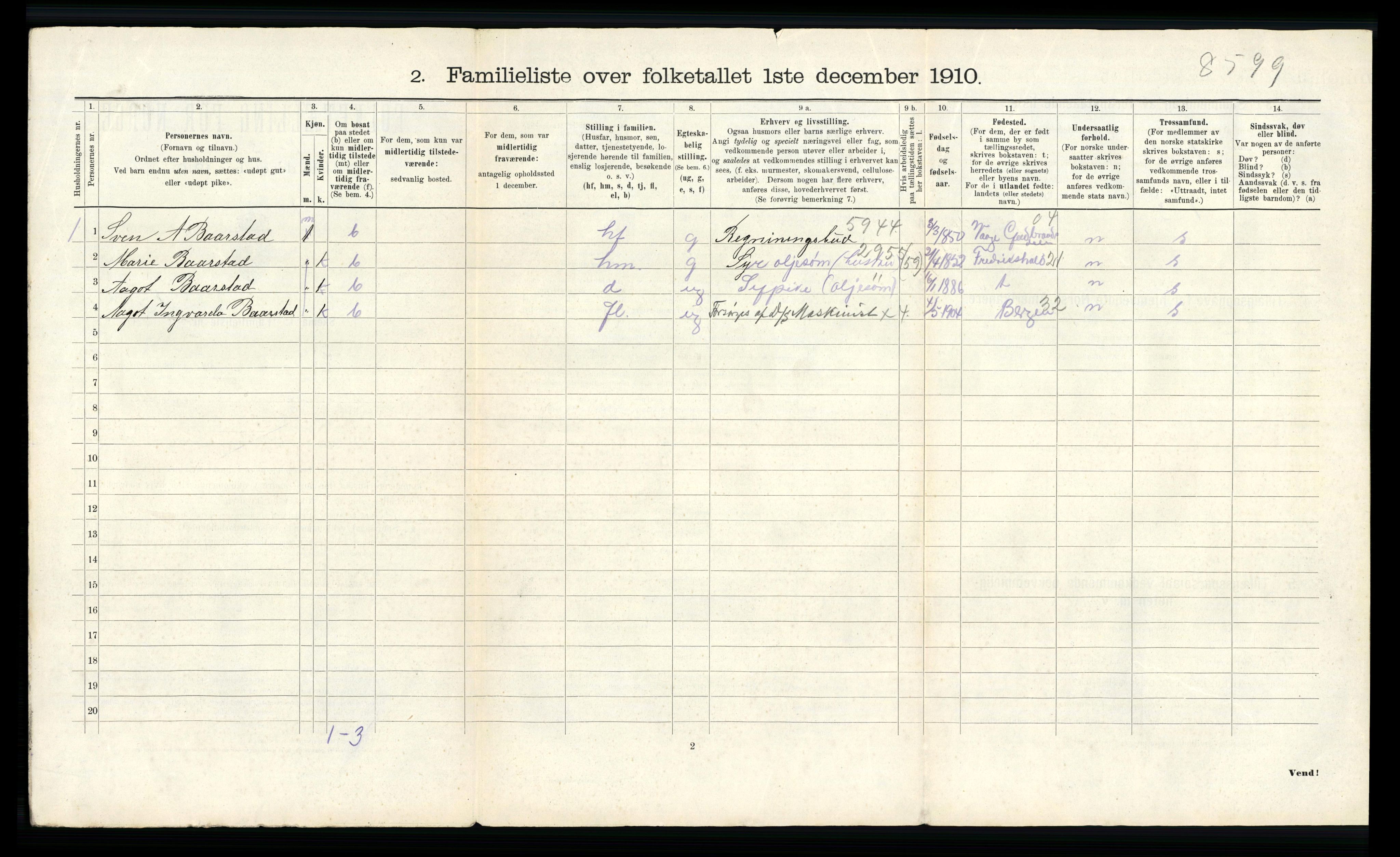 RA, 1910 census for Kristiansund, 1910, p. 966