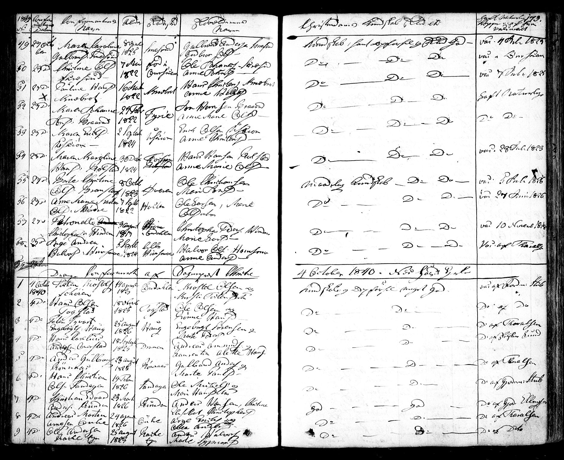 Nes prestekontor Kirkebøker, AV/SAO-A-10410/F/Fa/L0006: Parish register (official) no. I 6, 1833-1845, p. 173