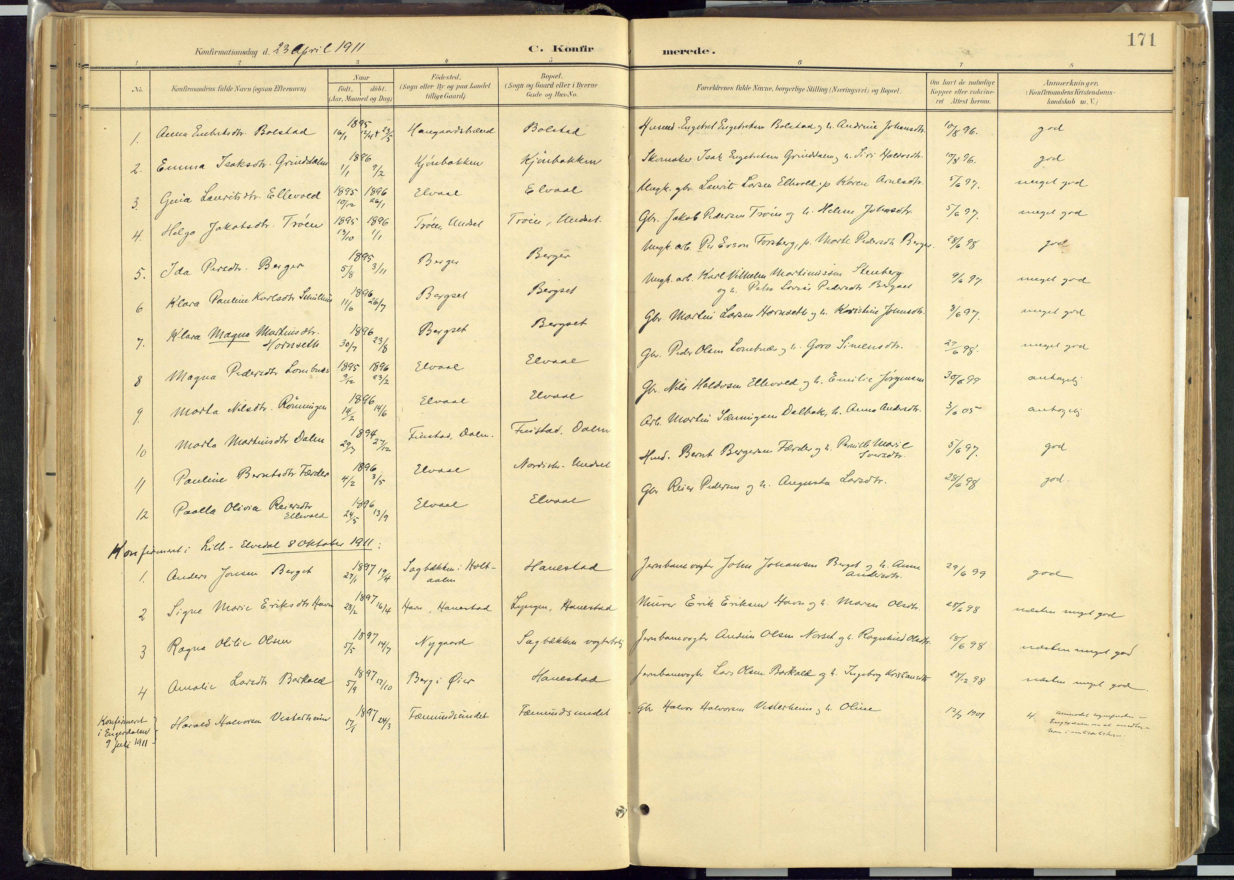 Rendalen prestekontor, AV/SAH-PREST-054/H/Ha/Haa/L0012: Parish register (official) no. 12, 1901-1928, p. 171