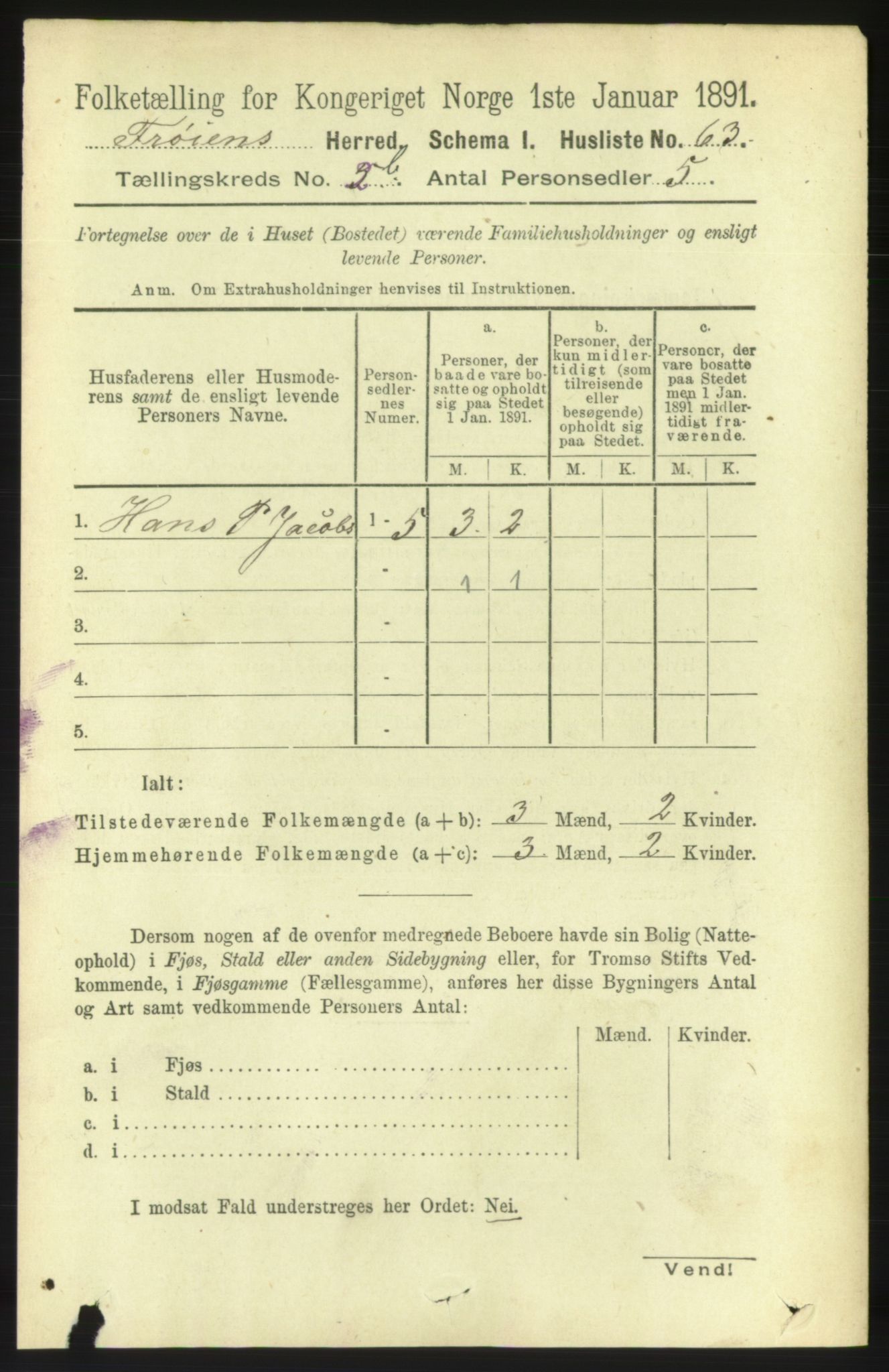 RA, 1891 census for 1619 Frøya, 1891, p. 1394