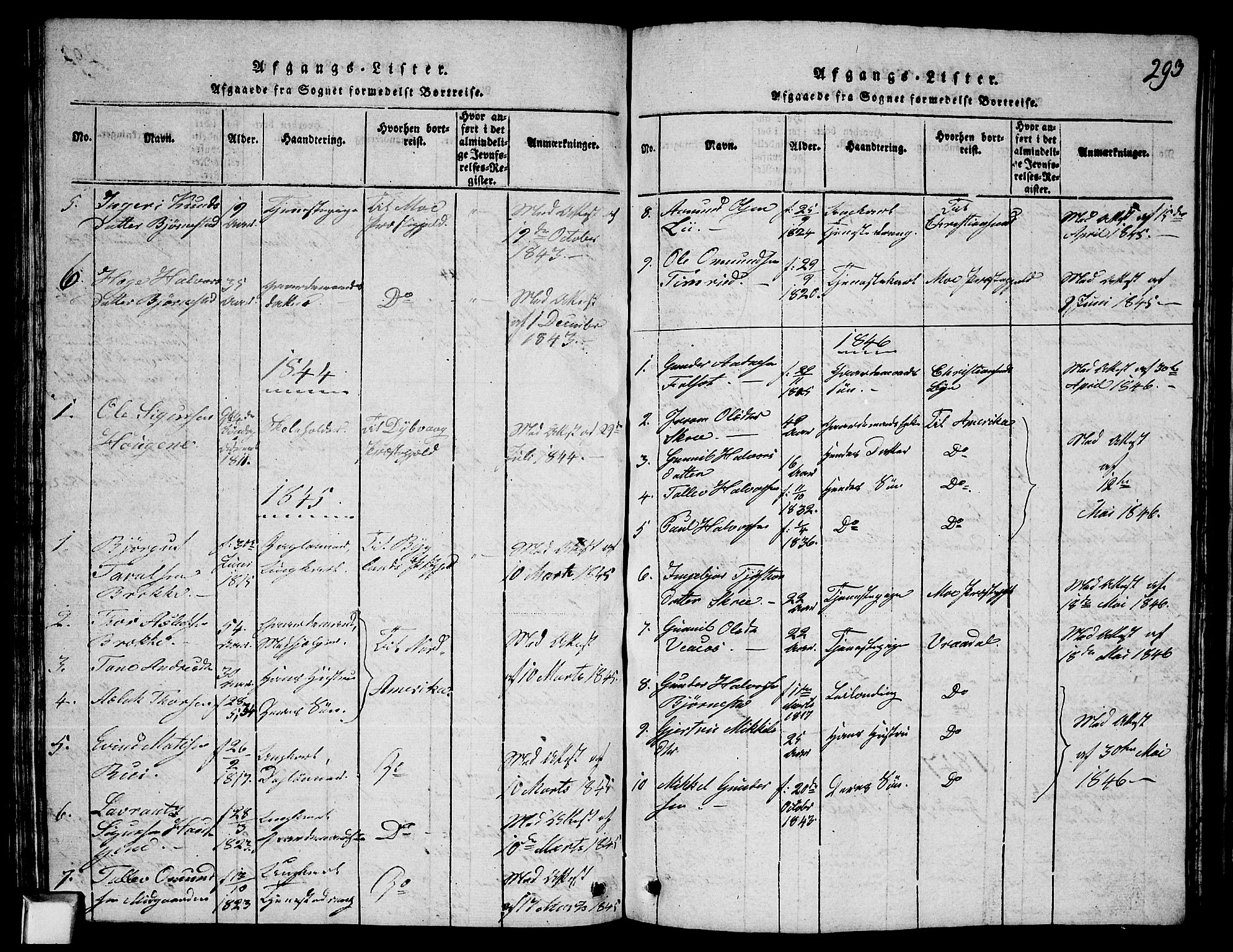 Fyresdal kirkebøker, SAKO/A-263/G/Ga/L0003: Parish register (copy) no. I 3, 1815-1863, p. 293