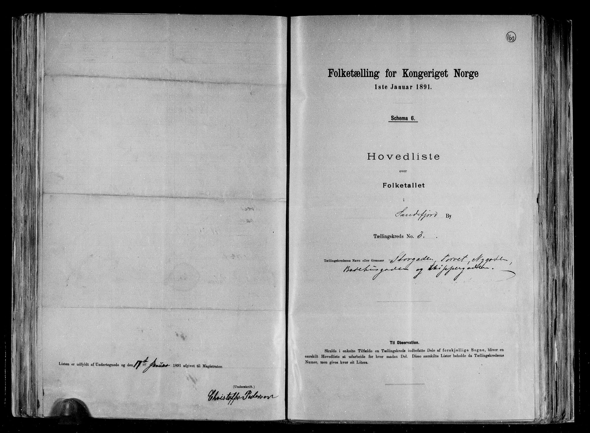 RA, 1891 census for 0706 Sandefjord, 1891, p. 8