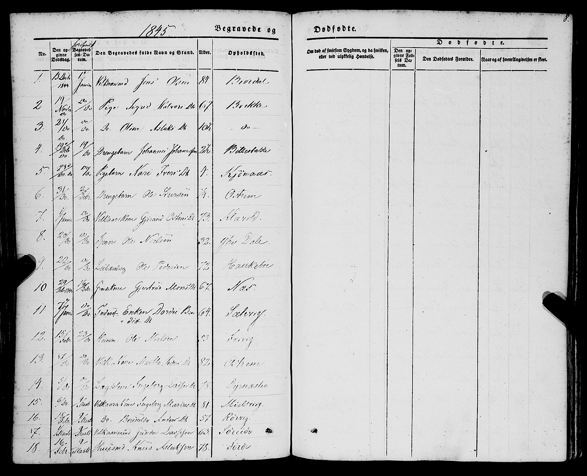 Lavik sokneprestembete, SAB/A-80901: Parish register (official) no. A 3, 1843-1863, p. 8