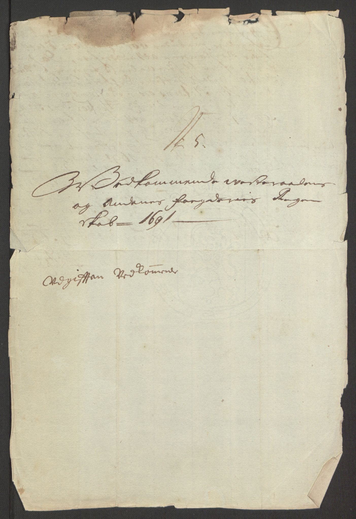 Rentekammeret inntil 1814, Reviderte regnskaper, Fogderegnskap, RA/EA-4092/R67/L4676: Fogderegnskap Vesterålen, Andenes og Lofoten, 1691-1693, p. 89