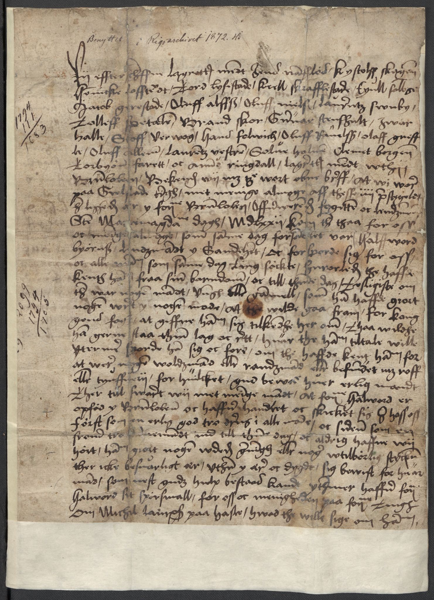 Riksarkivets diplomsamling, AV/RA-EA-5965/F02/L0076: Dokumenter, 1572-1573, p. 18