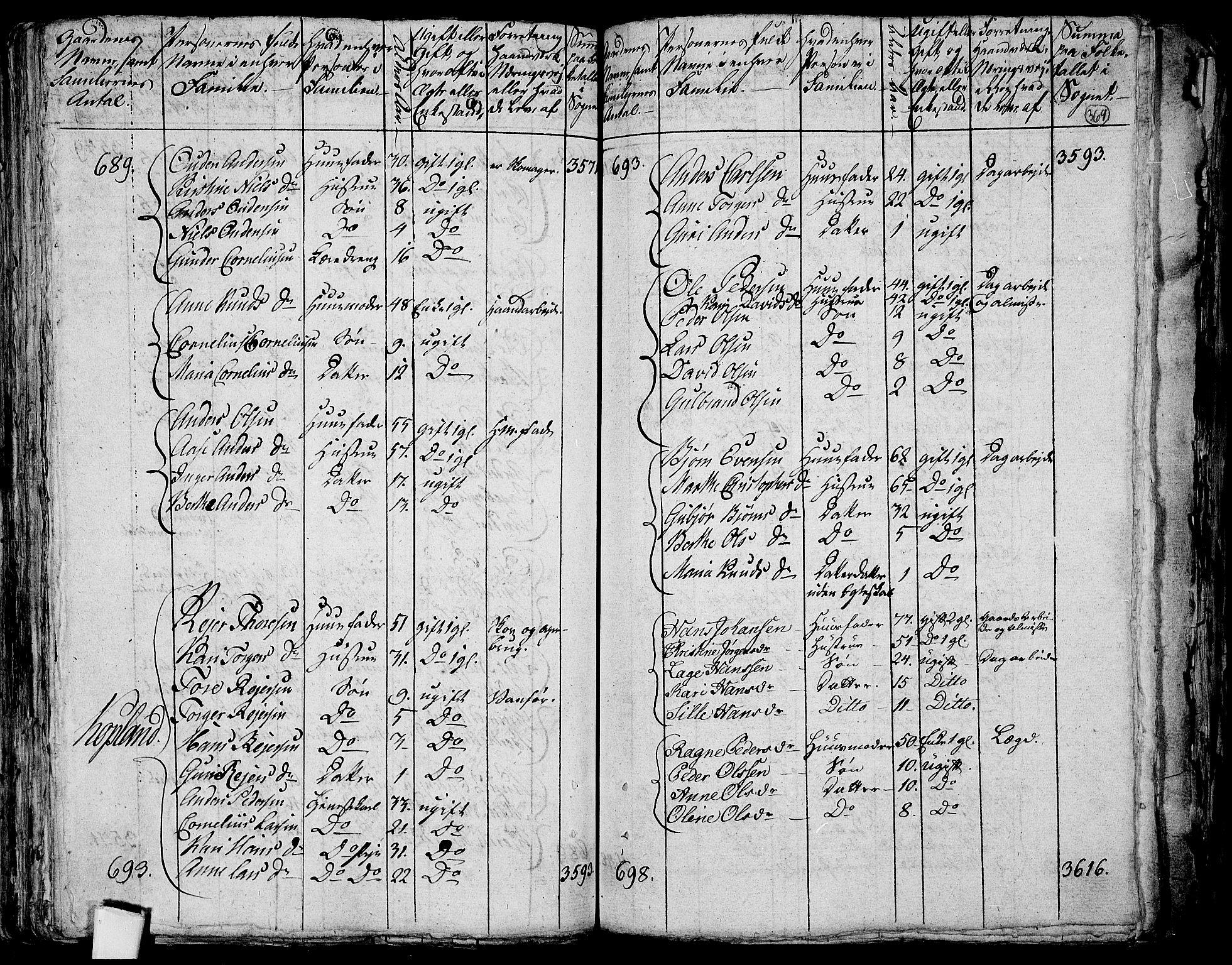 RA, 1801 census for 0623P Modum, 1801, p. 368b-369a