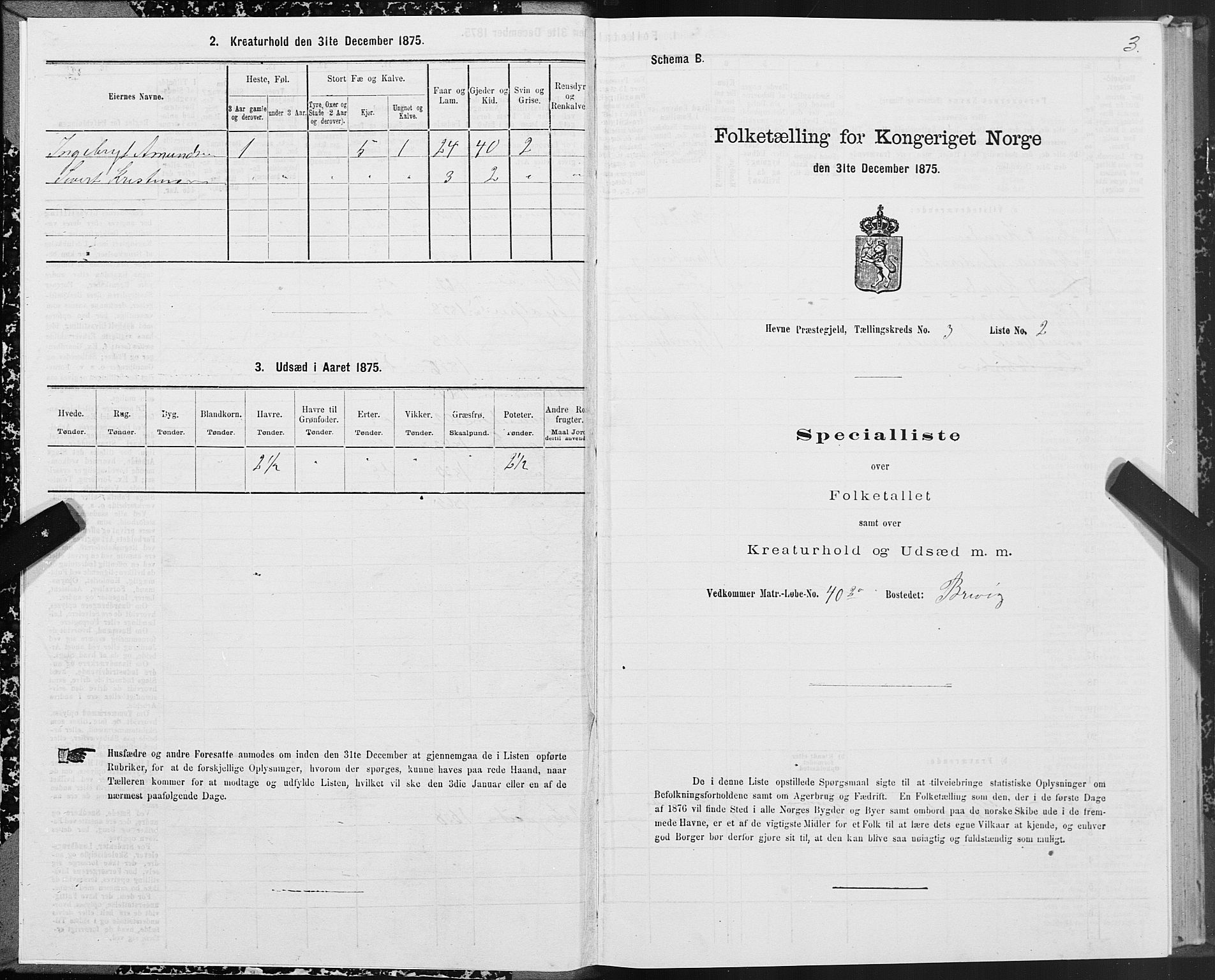 SAT, 1875 census for 1612P Hemne, 1875, p. 2003