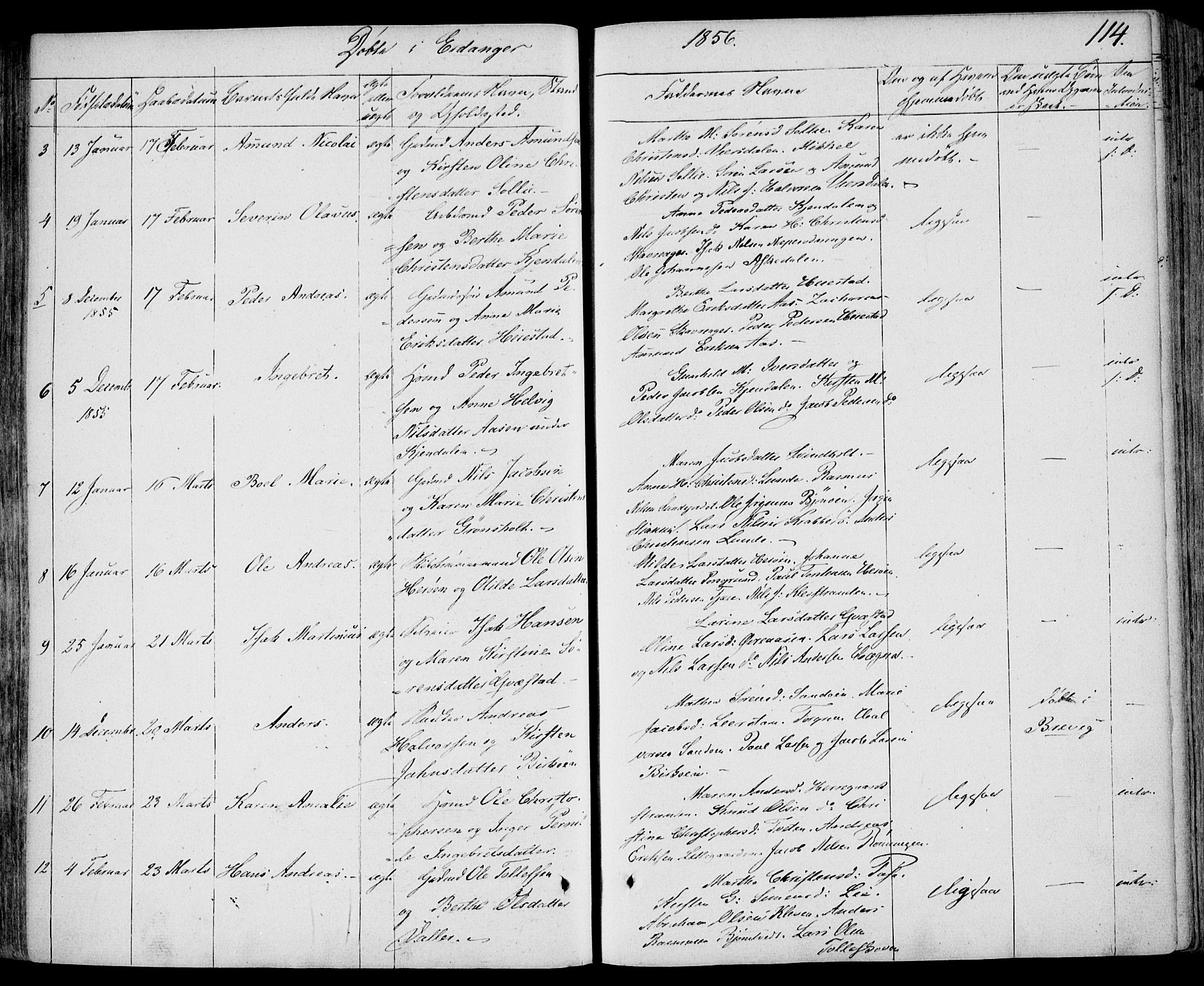 Eidanger kirkebøker, AV/SAKO-A-261/F/Fa/L0008: Parish register (official) no. 8, 1831-1858, p. 114