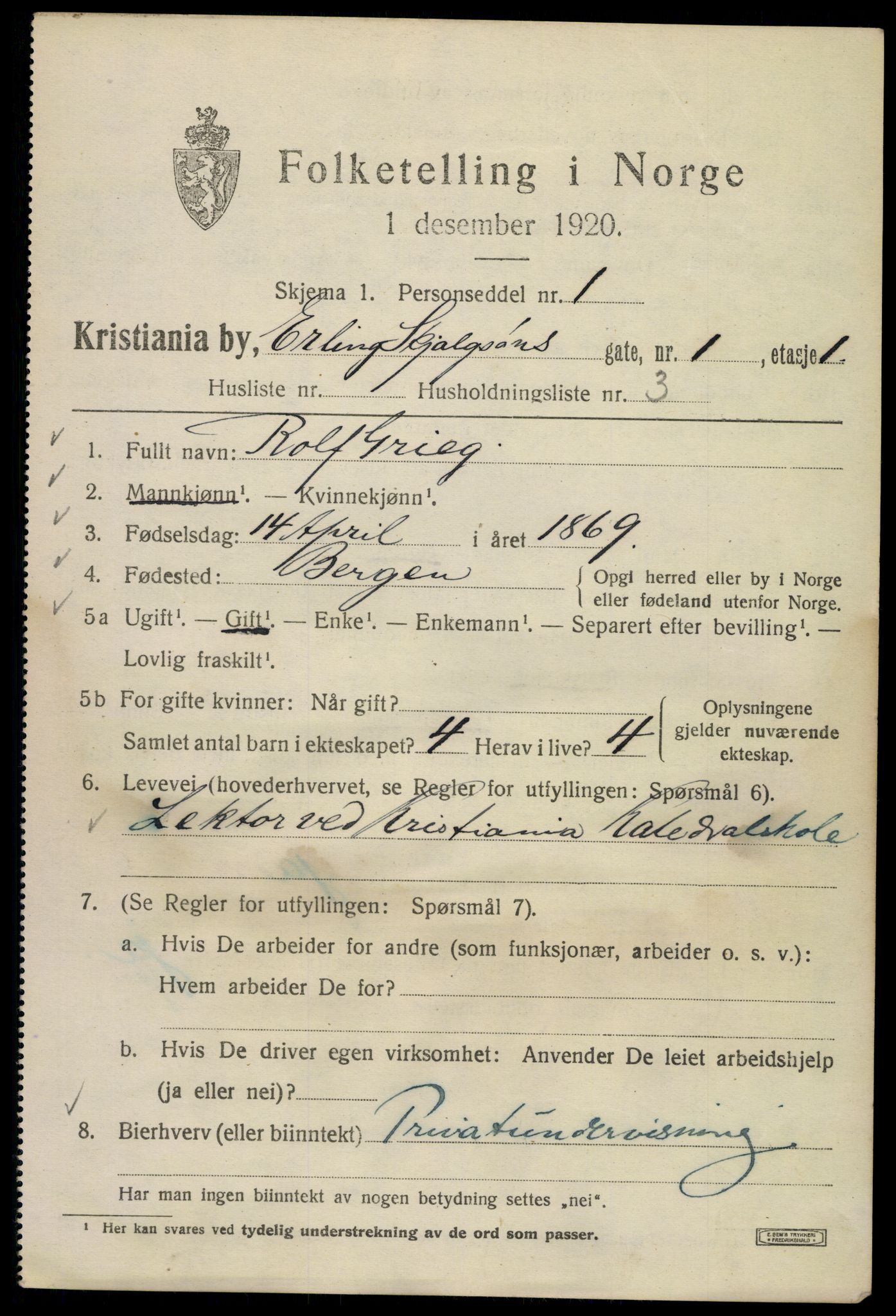 SAO, 1920 census for Kristiania, 1920, p. 221619