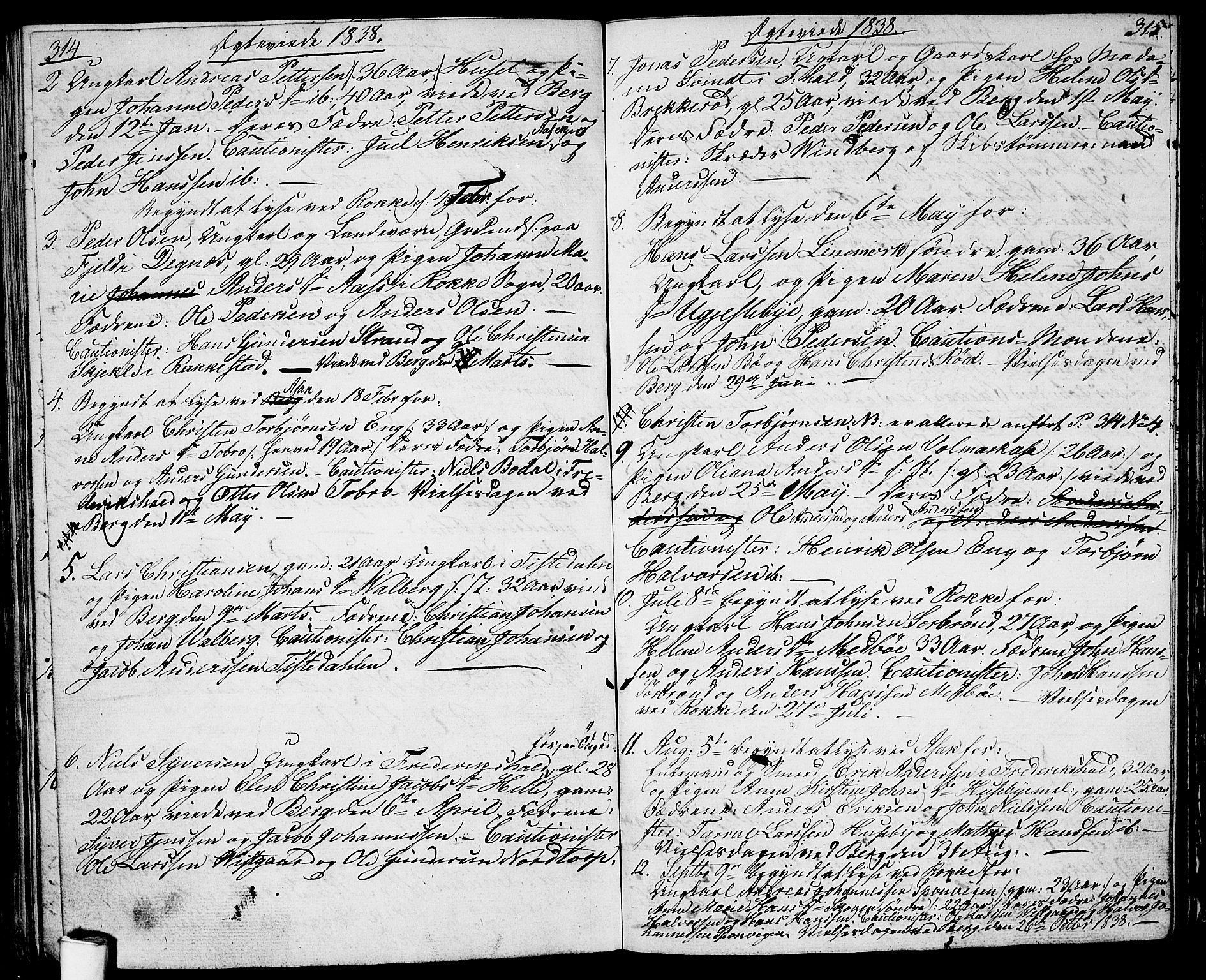 Berg prestekontor Kirkebøker, SAO/A-10902/G/Ga/L0002: Parish register (copy) no. I 2, 1832-1844, p. 314-315