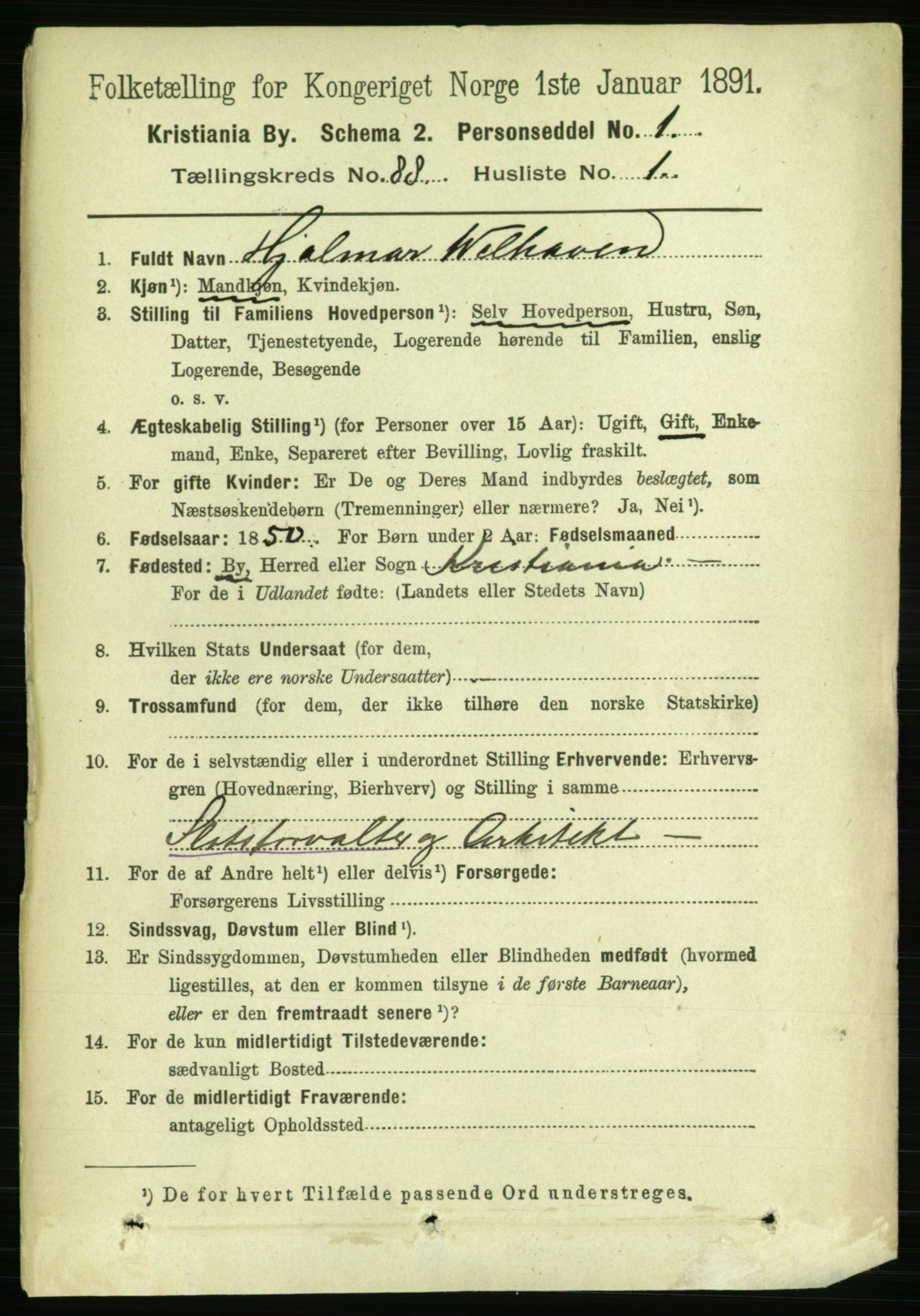 RA, 1891 census for 0301 Kristiania, 1891, p. 43832