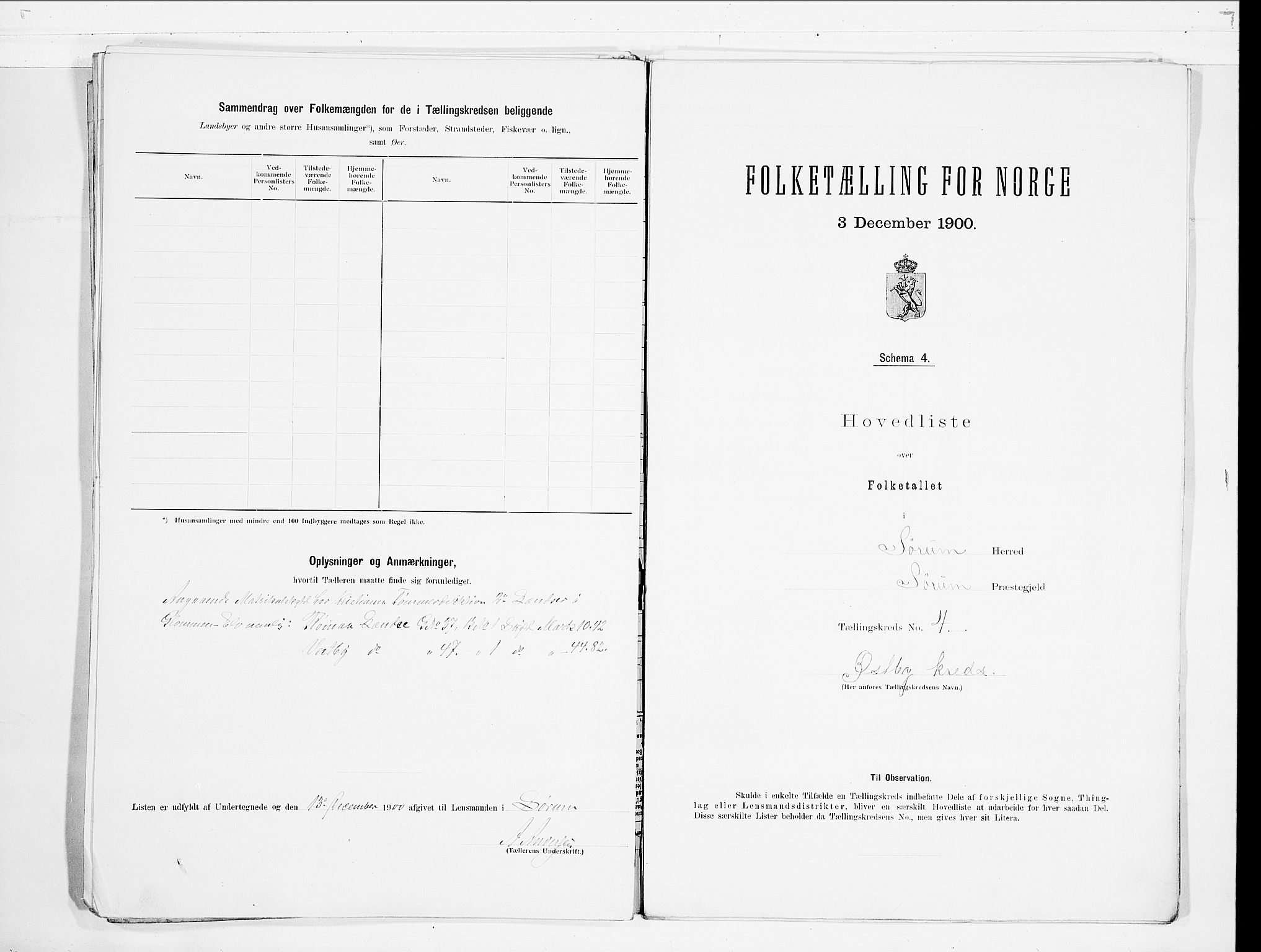 SAO, 1900 census for Sørum, 1900, p. 10