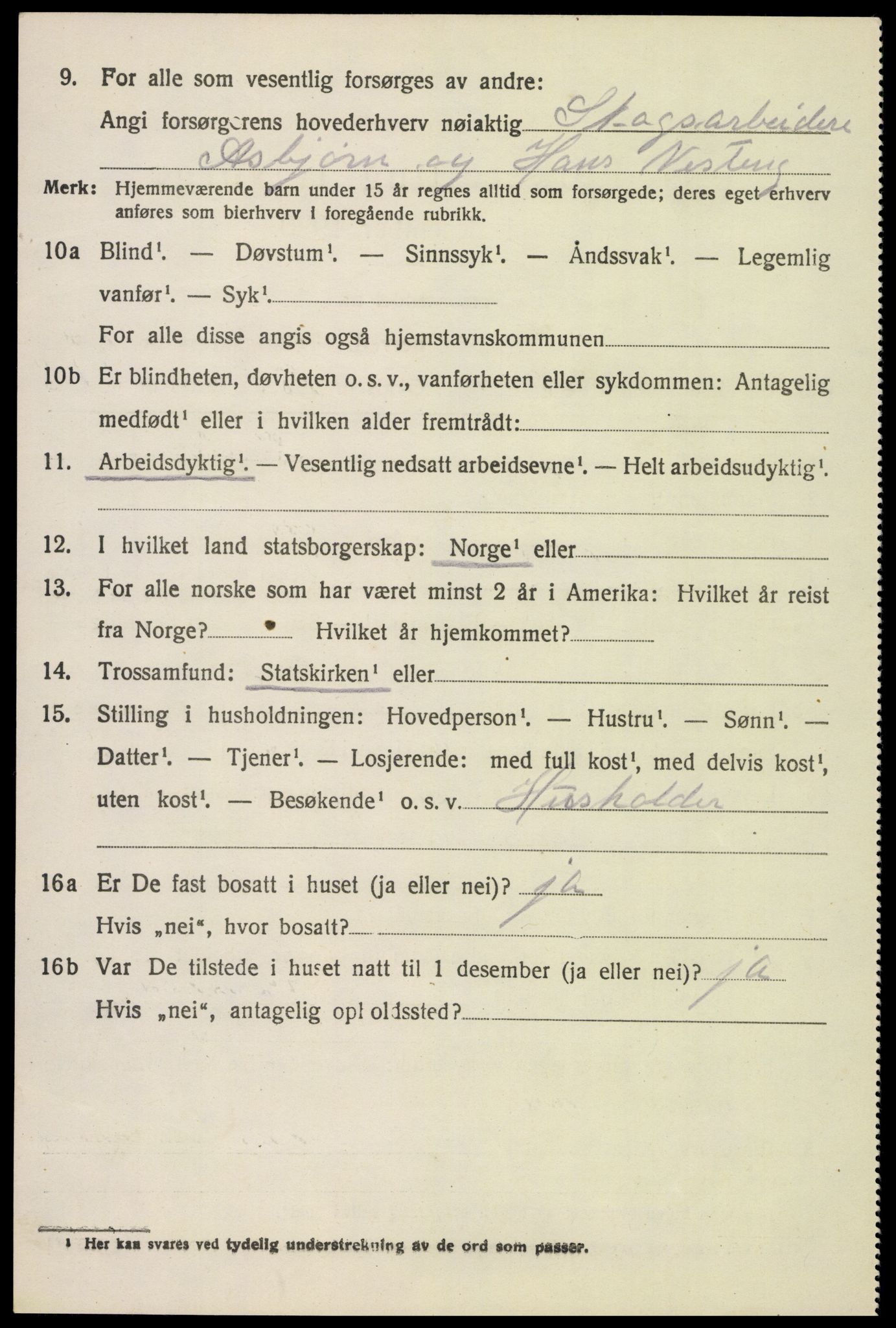 SAH, 1920 census for Stange, 1920, p. 19812