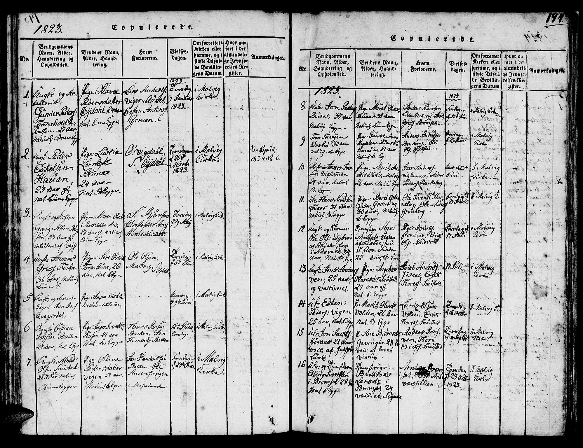 Ministerialprotokoller, klokkerbøker og fødselsregistre - Sør-Trøndelag, SAT/A-1456/616/L0420: Parish register (copy) no. 616C03, 1817-1835, p. 194