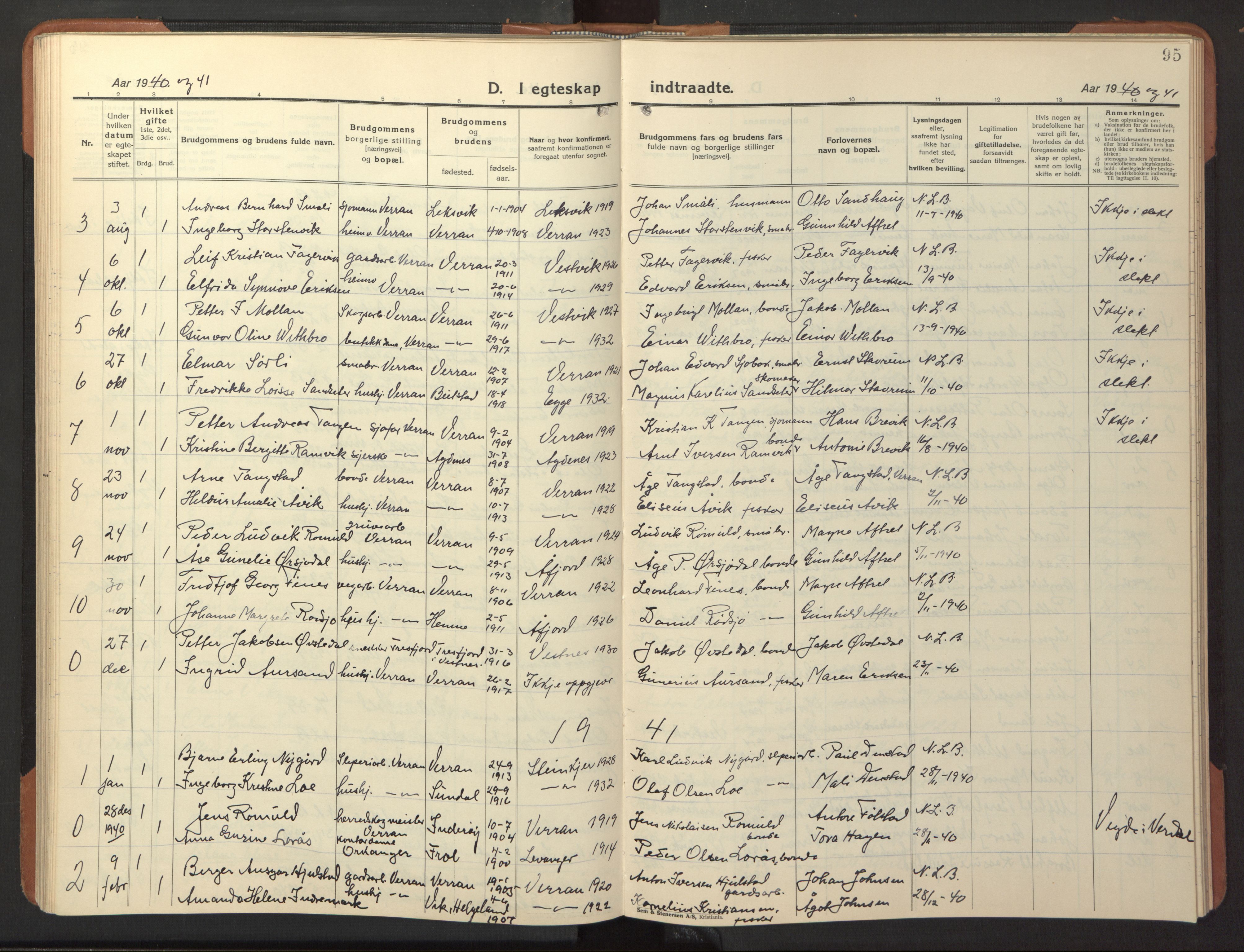 Ministerialprotokoller, klokkerbøker og fødselsregistre - Nord-Trøndelag, SAT/A-1458/744/L0425: Parish register (copy) no. 744C04, 1924-1947, p. 95