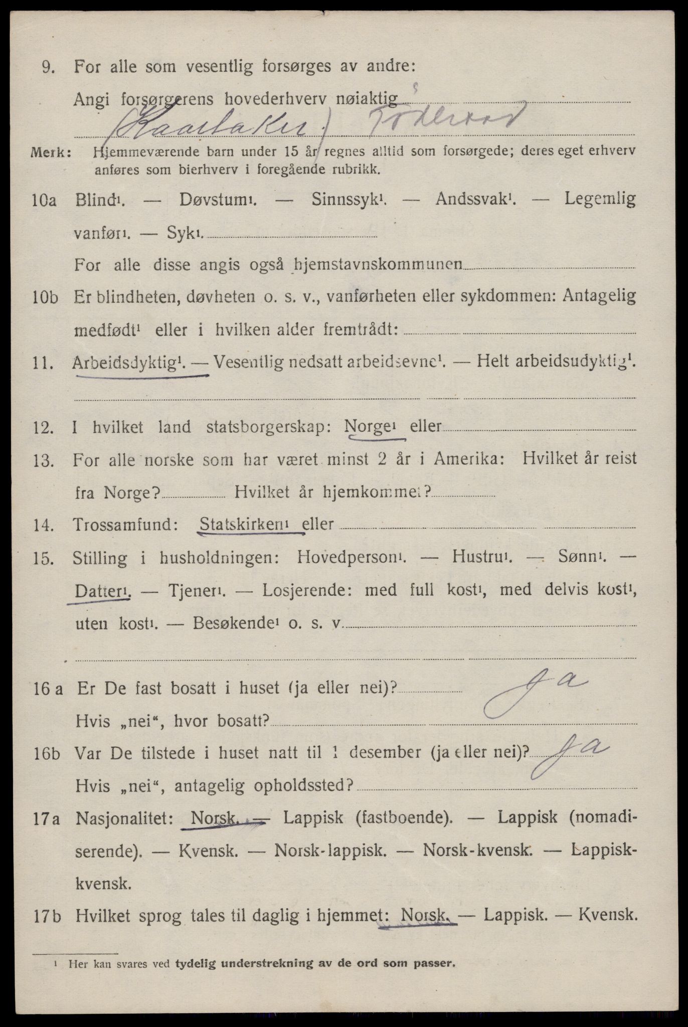 SAT, 1920 census for Buksnes, 1920, p. 5074