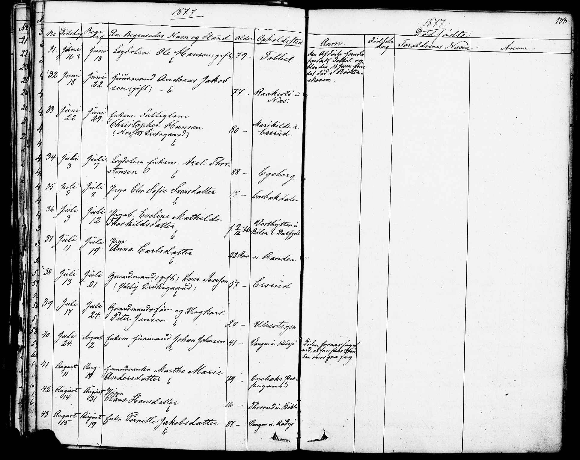 Enebakk prestekontor Kirkebøker, SAO/A-10171c/F/Fa/L0013: Parish register (official) no. I 13, 1832-1882, p. 138