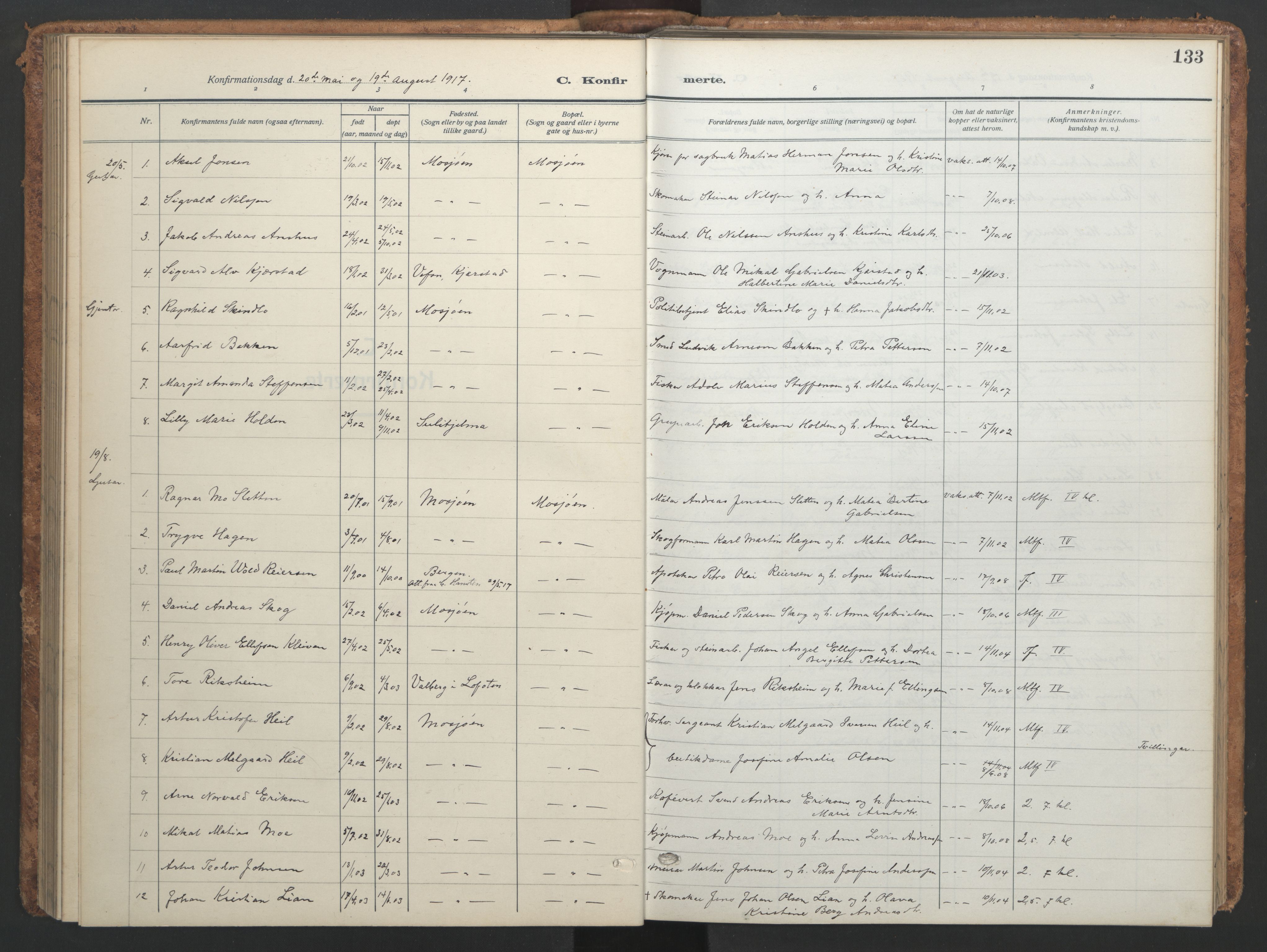 Ministerialprotokoller, klokkerbøker og fødselsregistre - Nordland, SAT/A-1459/820/L0303: Parish register (copy) no. 820C05, 1917-1952, p. 133