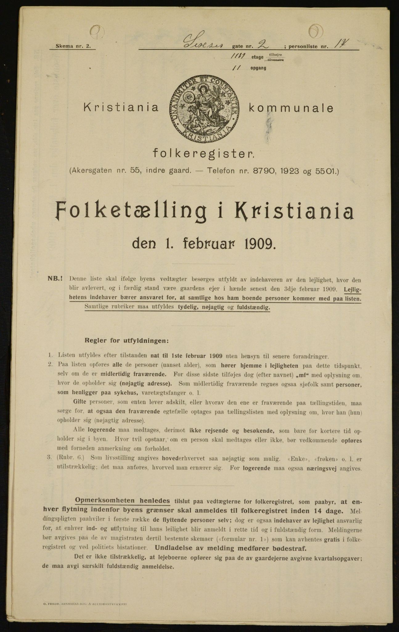 OBA, Municipal Census 1909 for Kristiania, 1909, p. 85887