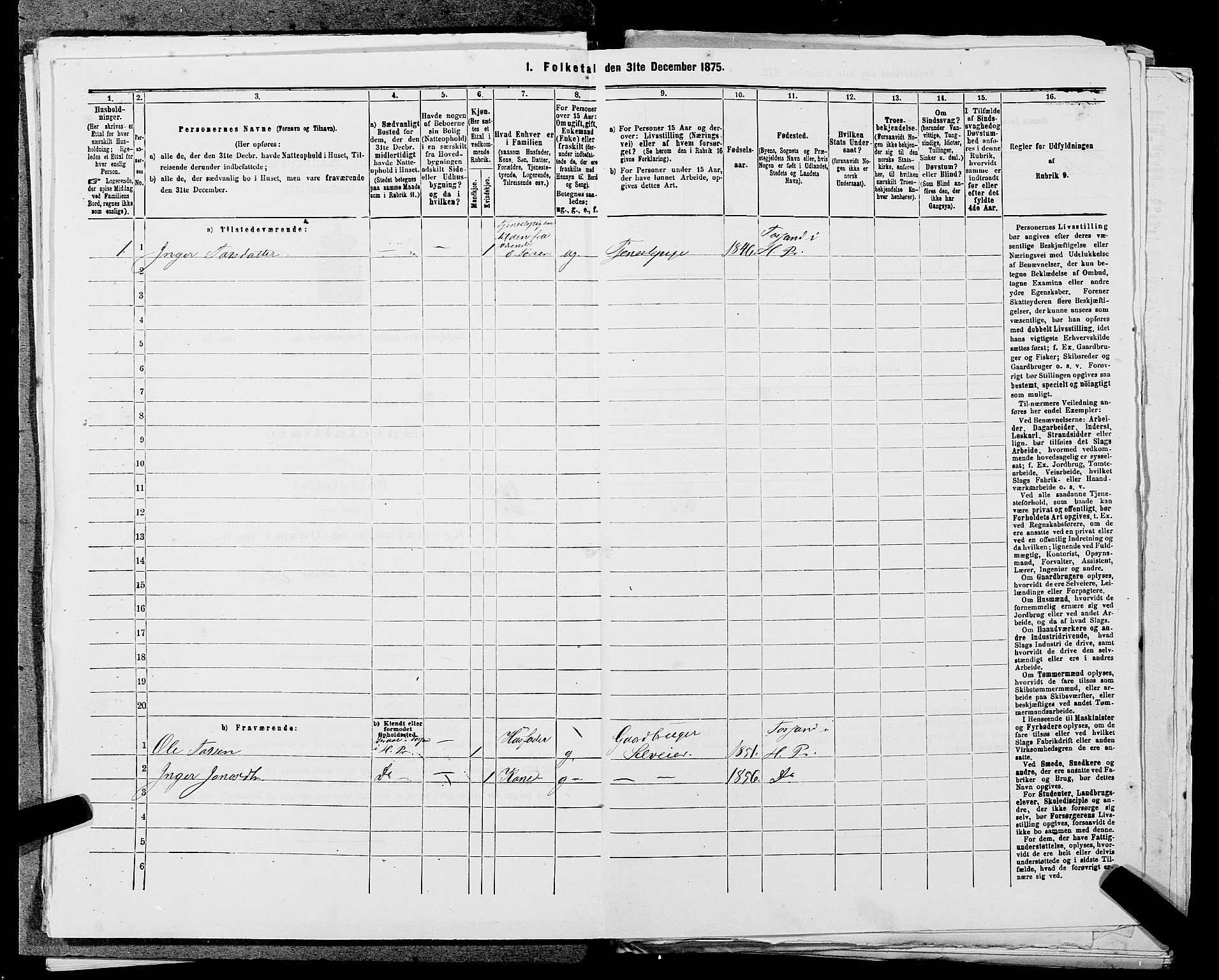 SAST, 1875 census for 1128P Høgsfjord, 1875, p. 533