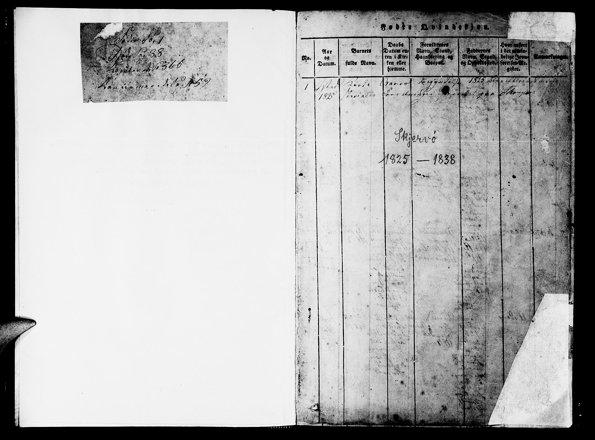 Skjervøy sokneprestkontor, SATØ/S-1300/H/Ha/Hab/L0001klokker: Parish register (copy) no. 1, 1825-1838