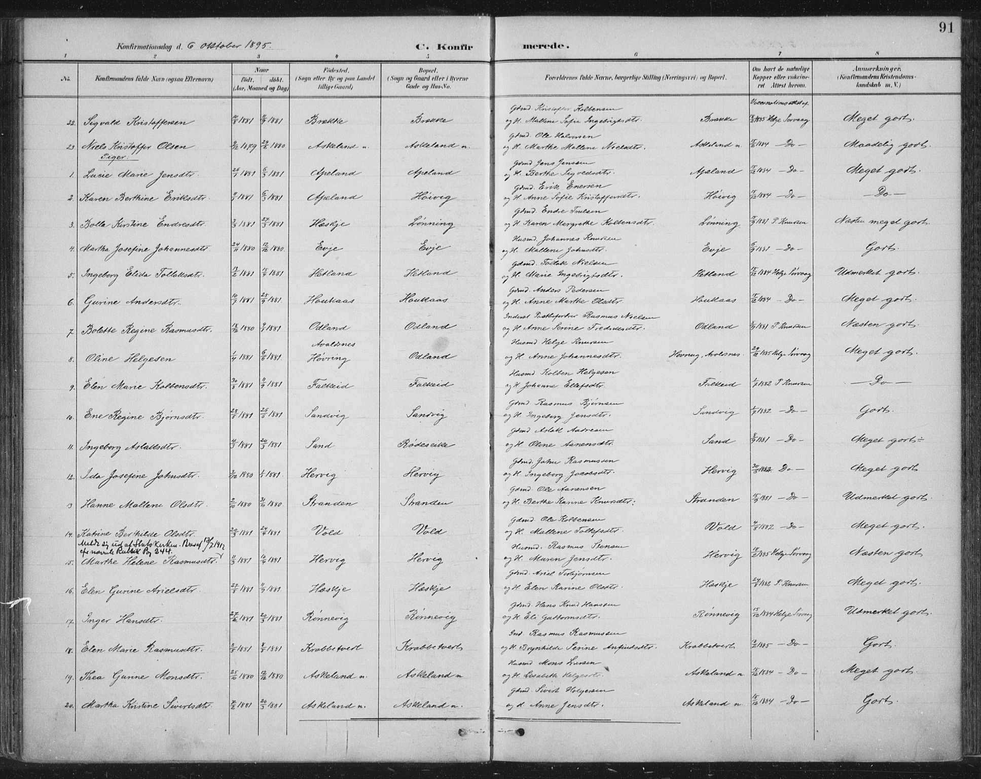 Tysvær sokneprestkontor, SAST/A -101864/H/Ha/Haa/L0008: Parish register (official) no. A 8, 1897-1918, p. 91