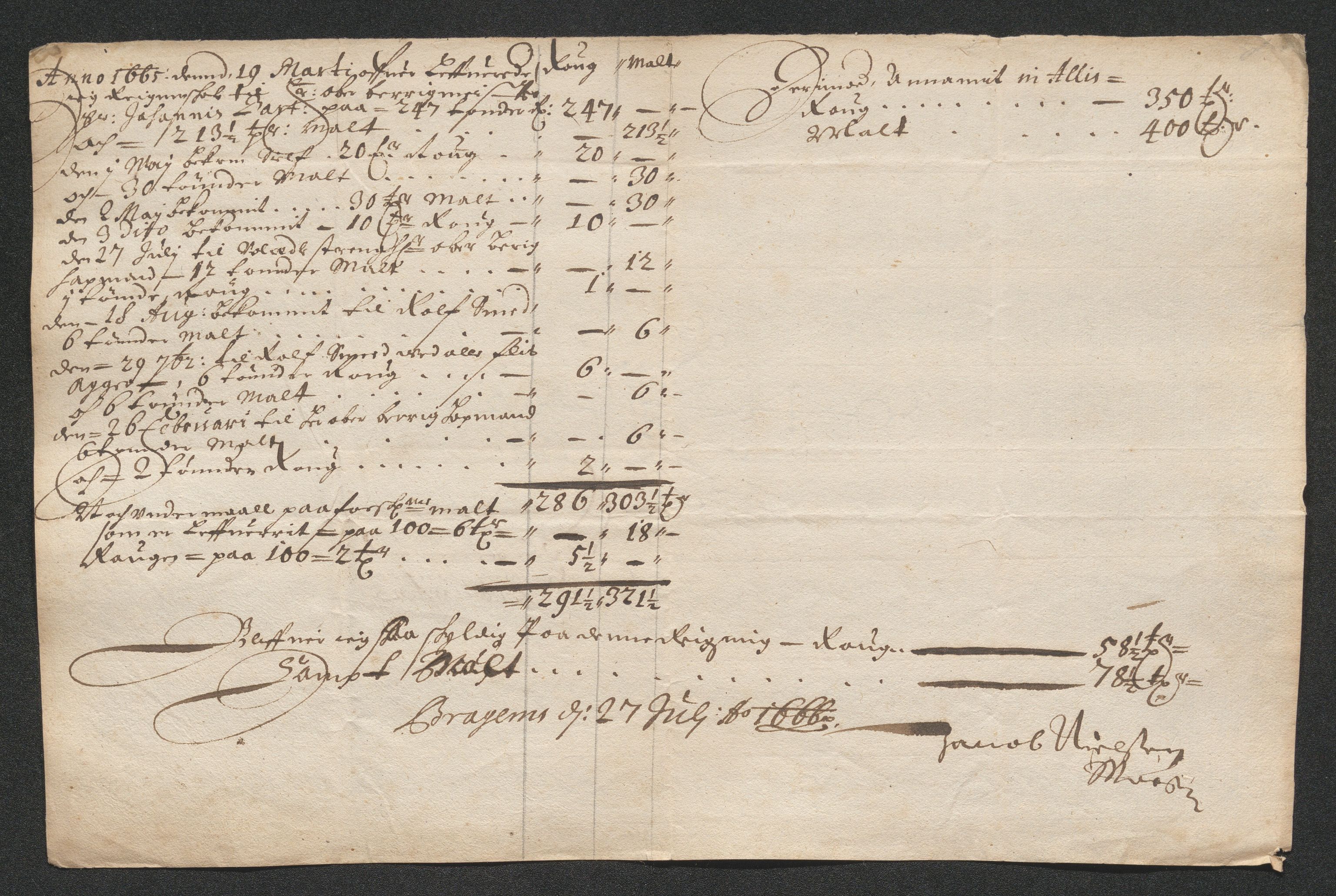 Kongsberg Sølvverk 1623-1816, AV/SAKO-EA-3135/001/D/Dc/Dcd/L0039: Utgiftsregnskap for gruver m.m., 1666, p. 261