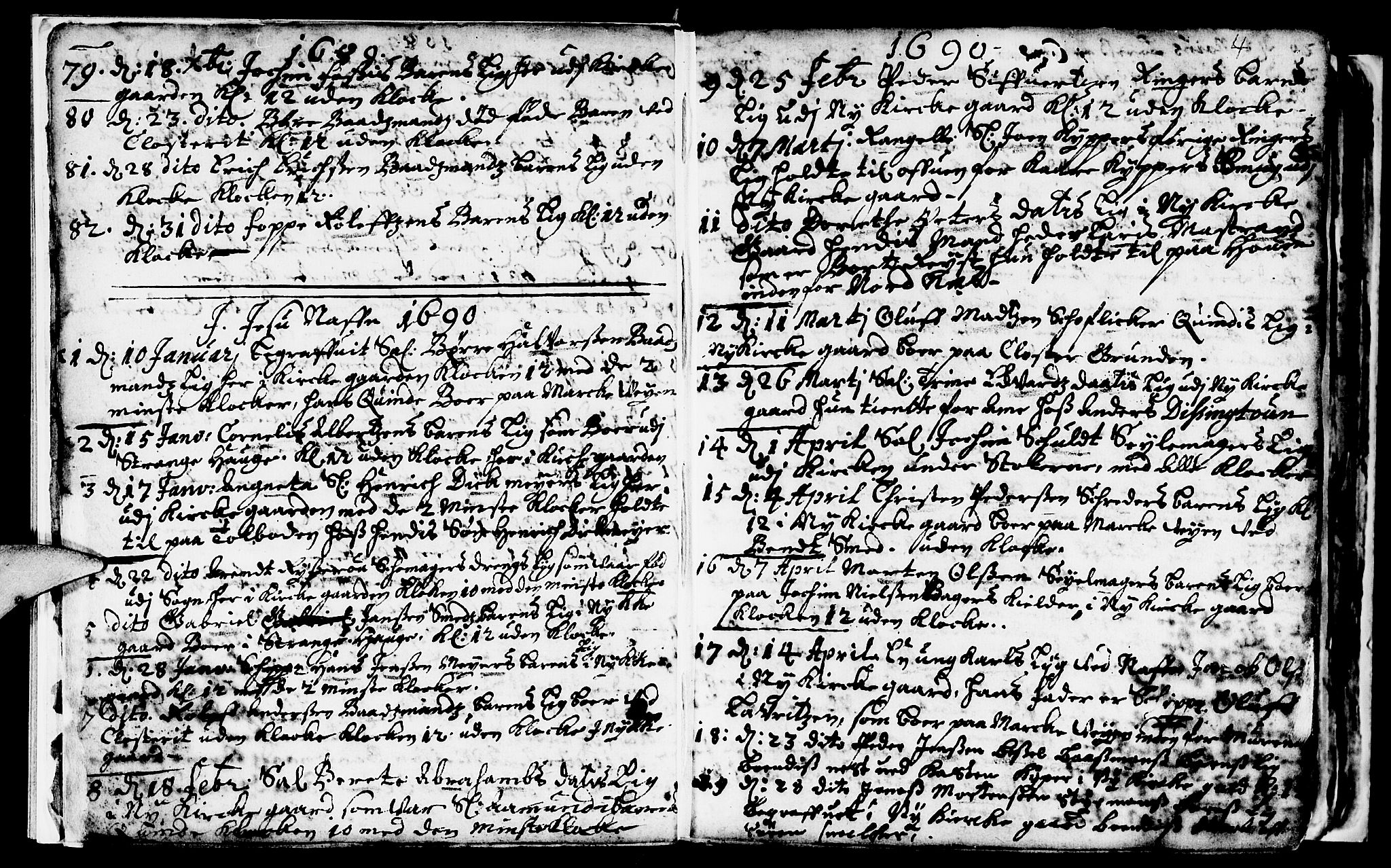 Nykirken Sokneprestembete, SAB/A-77101/H/Haa/L0009: Parish register (official) no. A 9, 1689-1759, p. 4