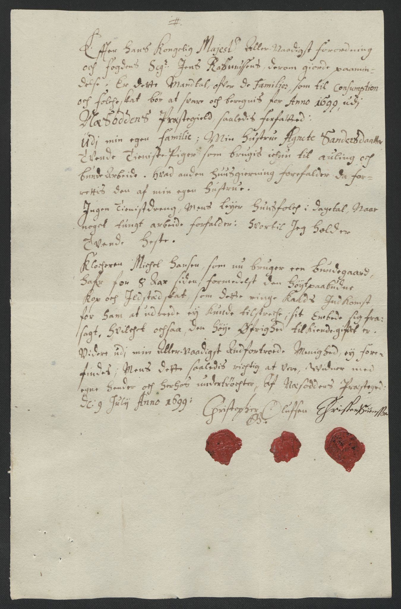 Rentekammeret inntil 1814, Reviderte regnskaper, Fogderegnskap, AV/RA-EA-4092/R10/L0442: Fogderegnskap Aker og Follo, 1699, p. 242