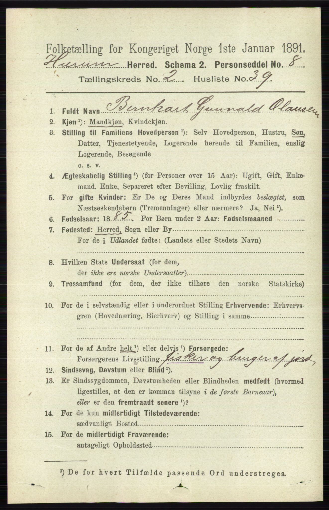 RA, 1891 census for 0628 Hurum, 1891, p. 716