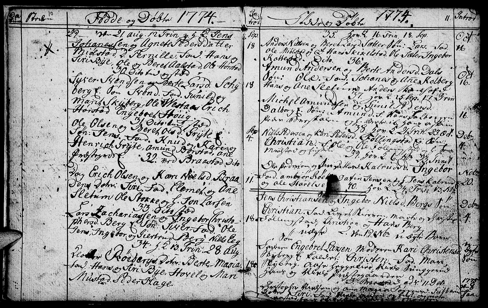 Vardal prestekontor, SAH/PREST-100/H/Ha/Hab/L0001: Parish register (copy) no. 1, 1771-1790, p. 10-11