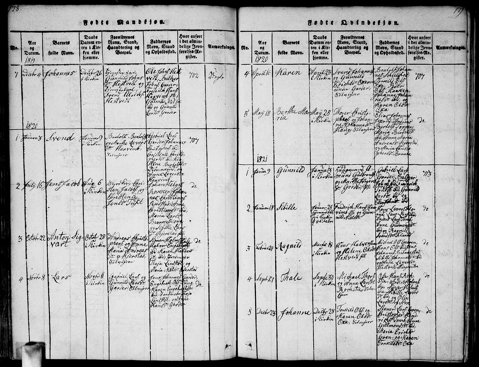 Vestby prestekontor Kirkebøker, SAO/A-10893/F/Fa/L0005: Parish register (official) no. I 5, 1814-1827, p. 178-179
