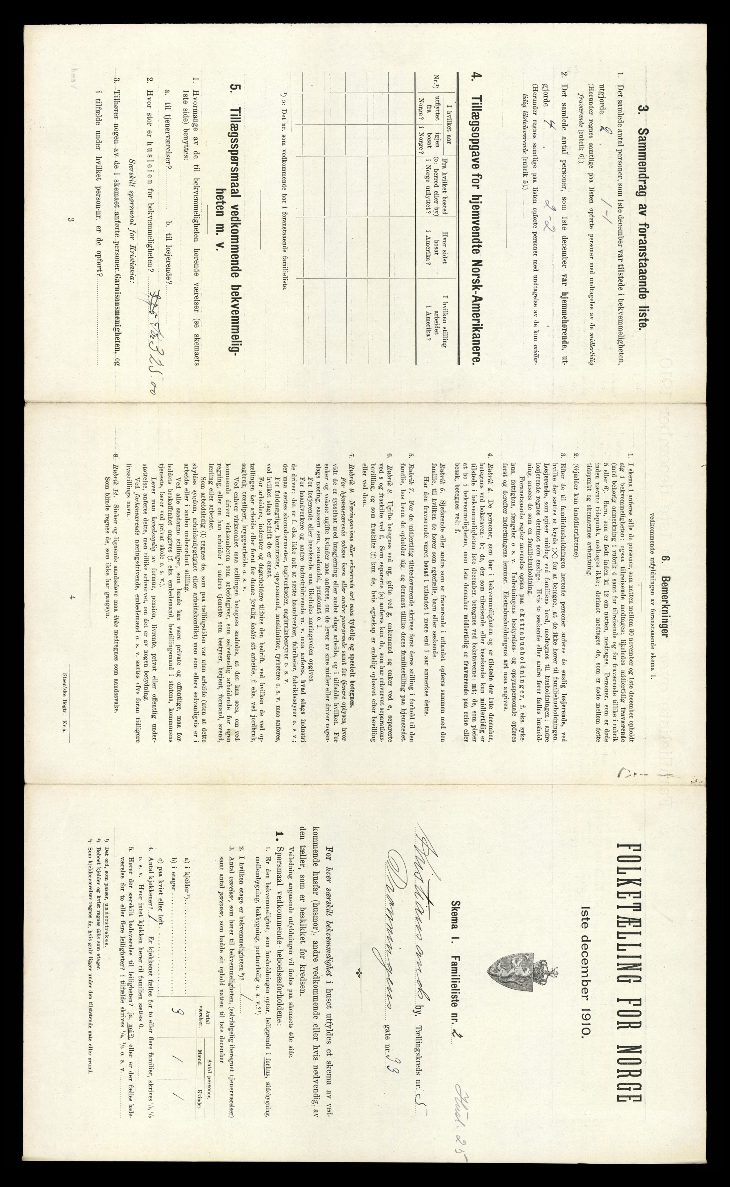 RA, 1910 census for Kristiansand, 1910, p. 1166