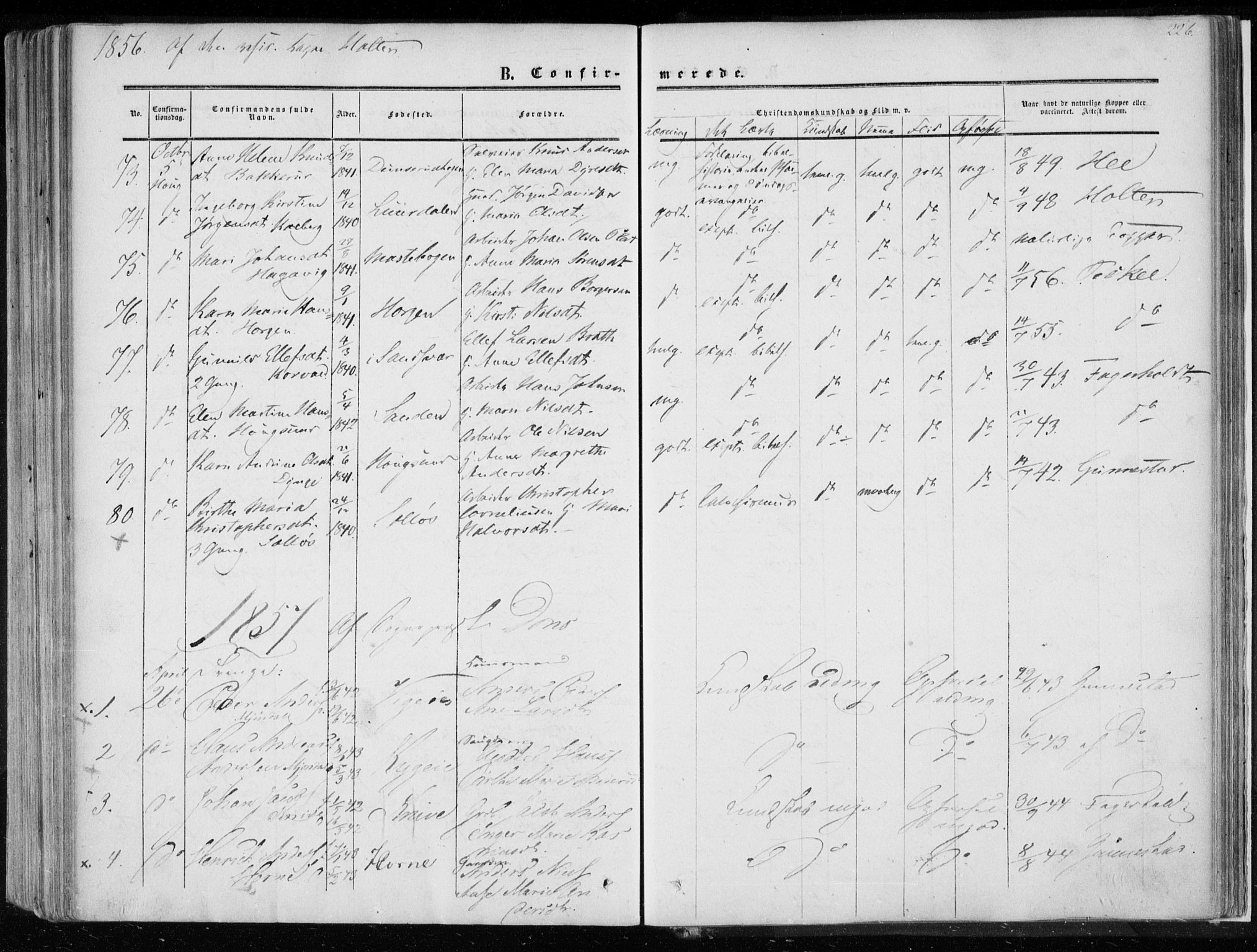 Eiker kirkebøker, AV/SAKO-A-4/F/Fa/L0015a: Parish register (official) no. I 15A, 1854-1860, p. 226