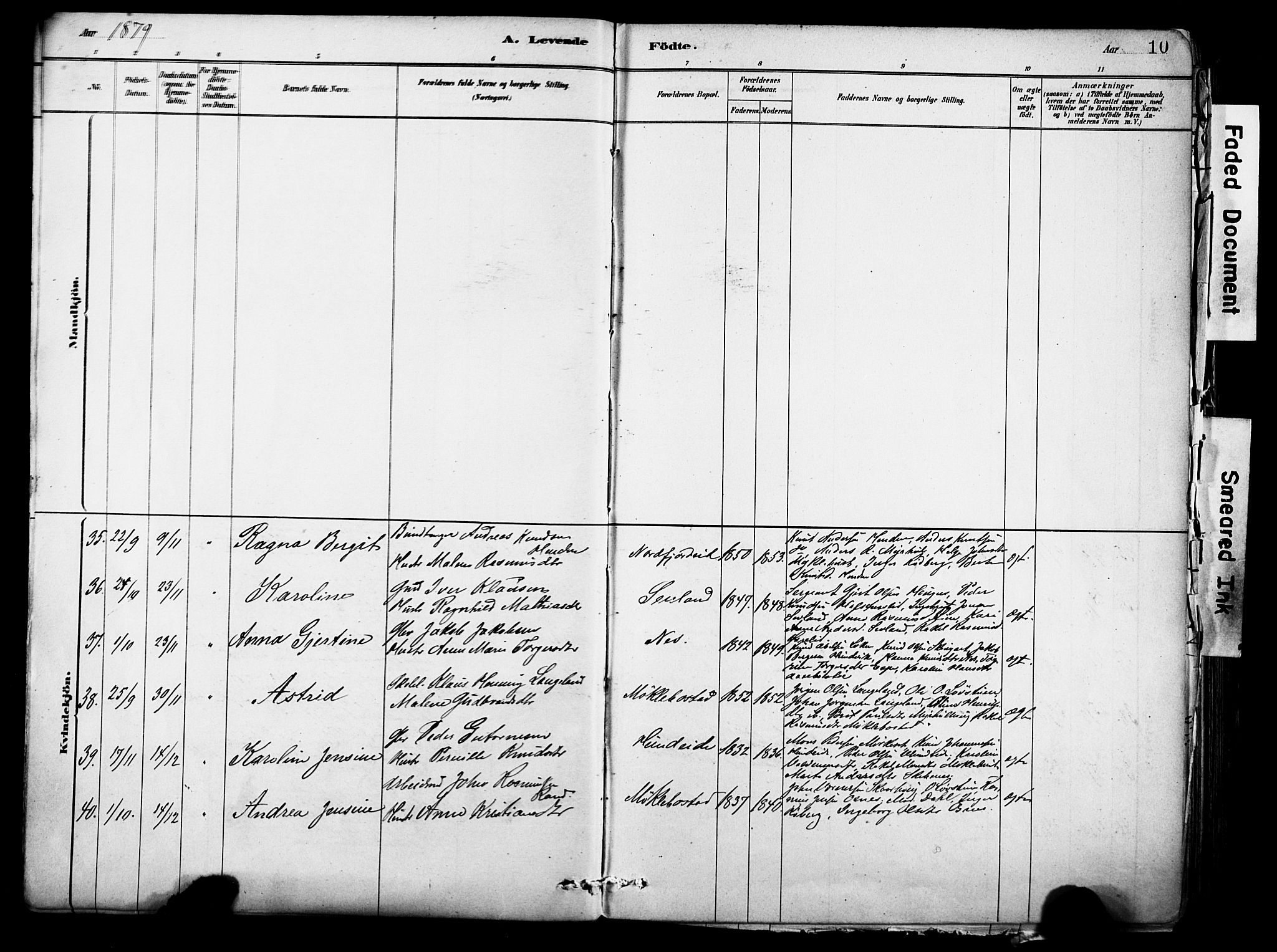 Eid sokneprestembete, AV/SAB-A-82301/H/Haa/Haab/L0001: Parish register (official) no. B 1, 1879-1906, p. 10