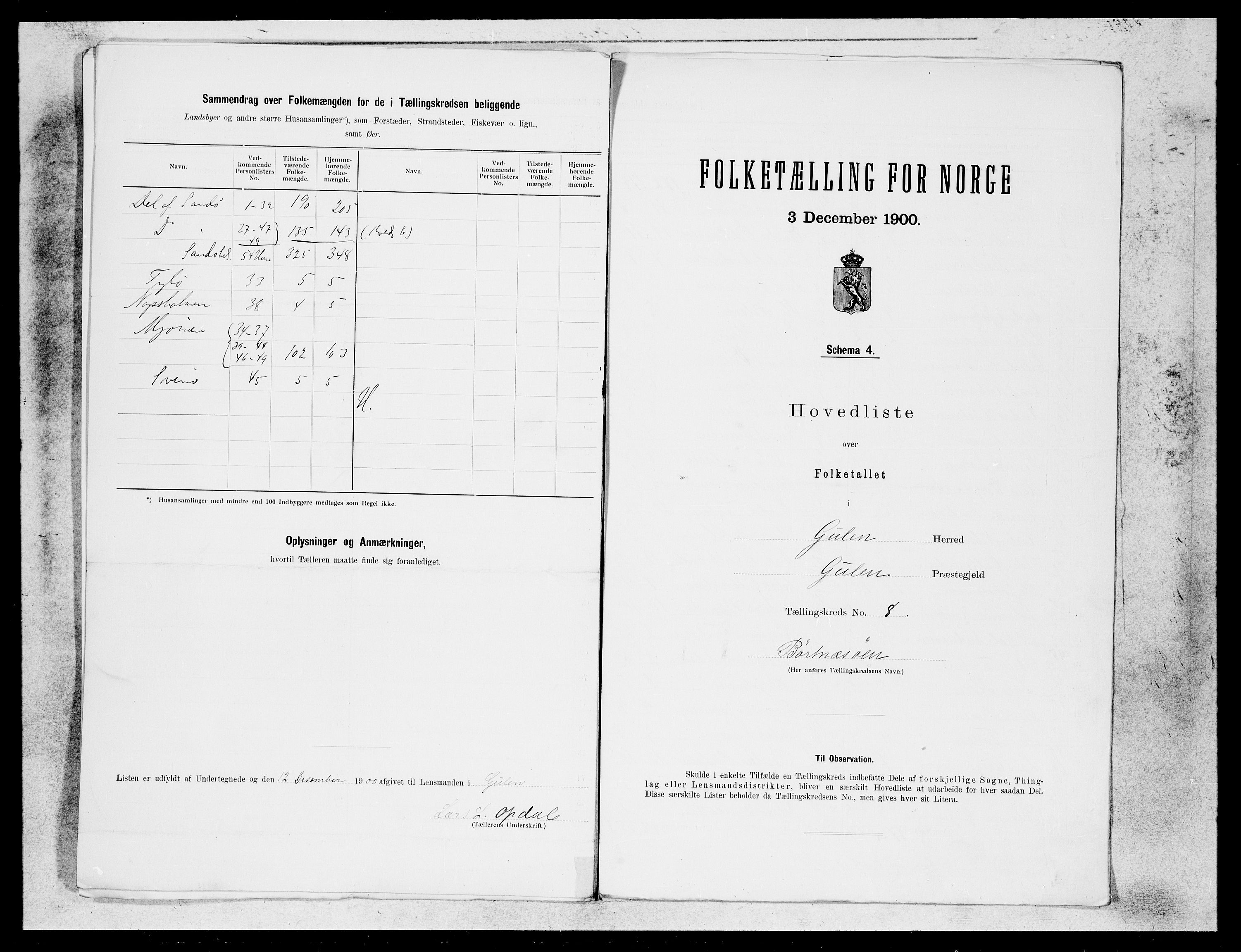 SAB, 1900 census for Gulen, 1900, p. 15