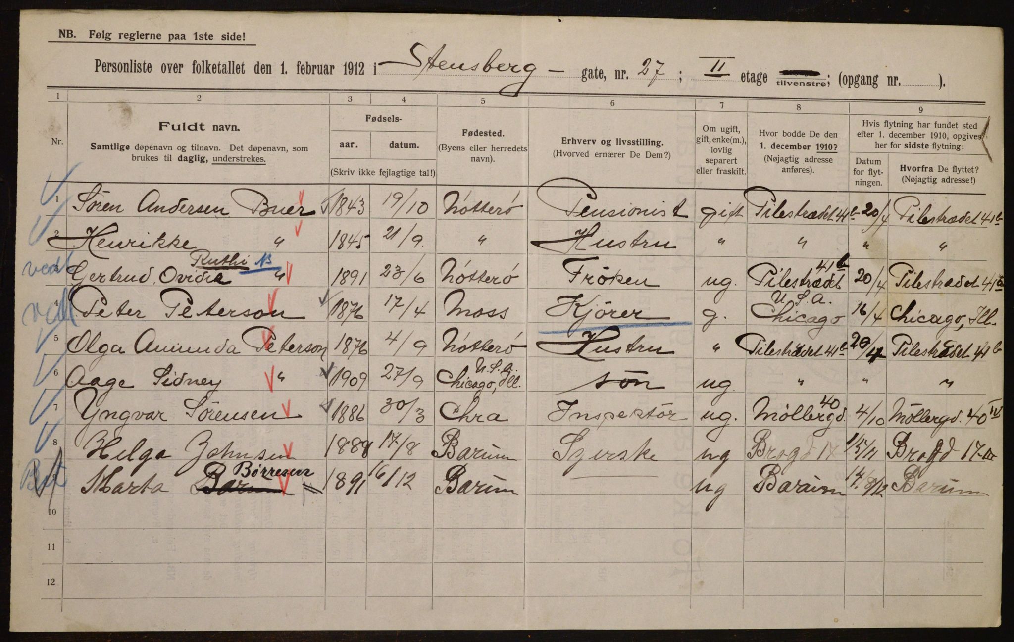 OBA, Municipal Census 1912 for Kristiania, 1912, p. 102179