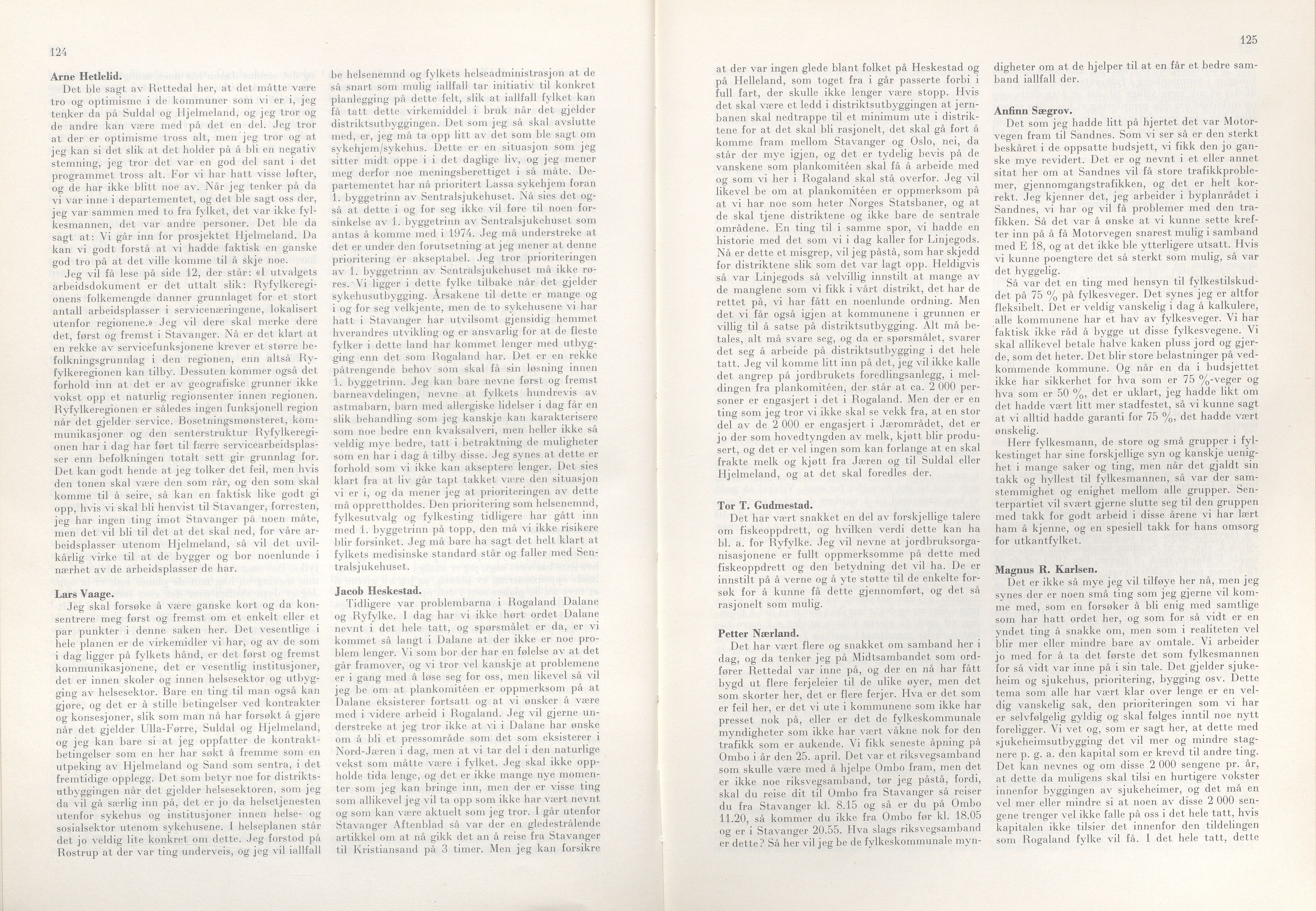 Rogaland fylkeskommune - Fylkesrådmannen , IKAR/A-900/A/Aa/Aaa/L0093: Møtebok , 1973, p. 124-125