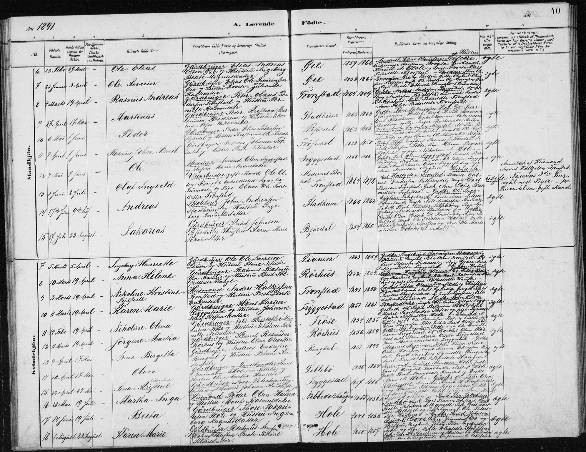 Ministerialprotokoller, klokkerbøker og fødselsregistre - Møre og Romsdal, AV/SAT-A-1454/517/L0230: Parish register (copy) no. 517C03, 1879-1912, p. 40